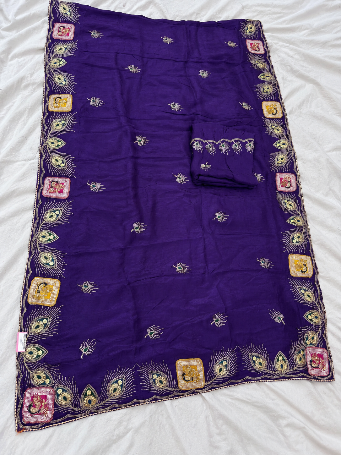 Pure H O Silk saree With Beautiful Handwork