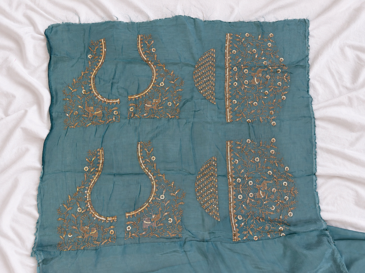 Designer H.O Silk Saree with Handwork (Heavy Work Blouse)