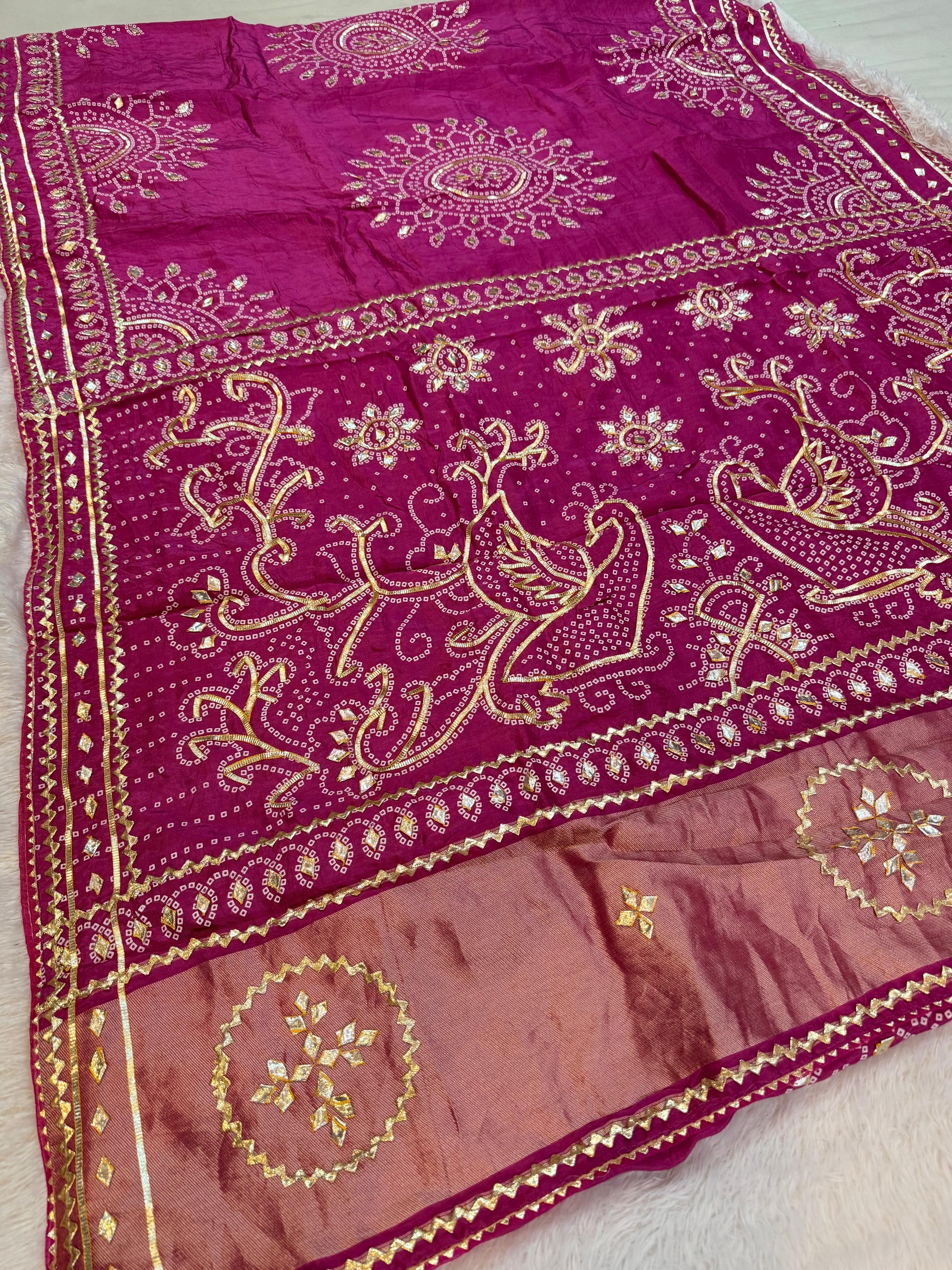 Dolla Silk Saree With Gottapatti Hand Work