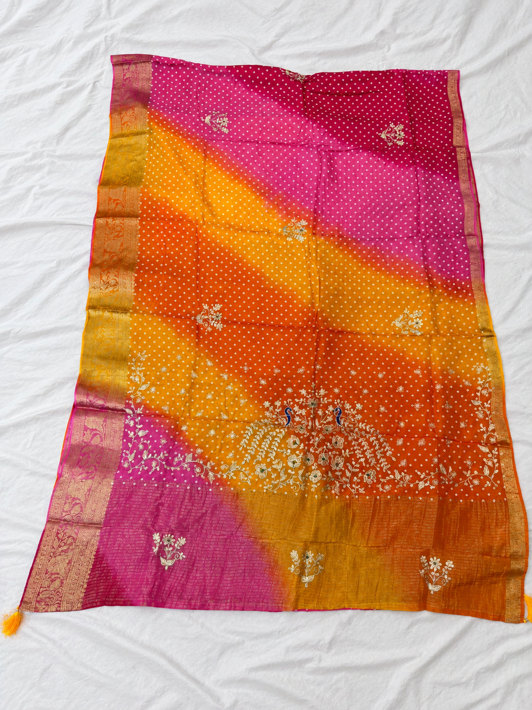 Premium Handwork Pure H O Silk Saree in Multishades