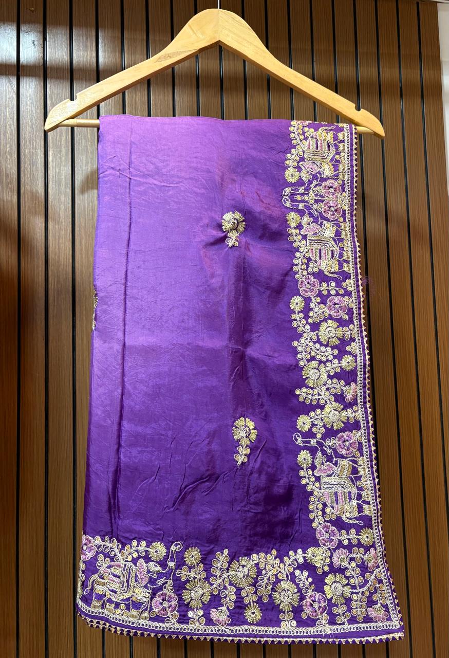 Designer Uppada Silk Fabric Saree With Handwork