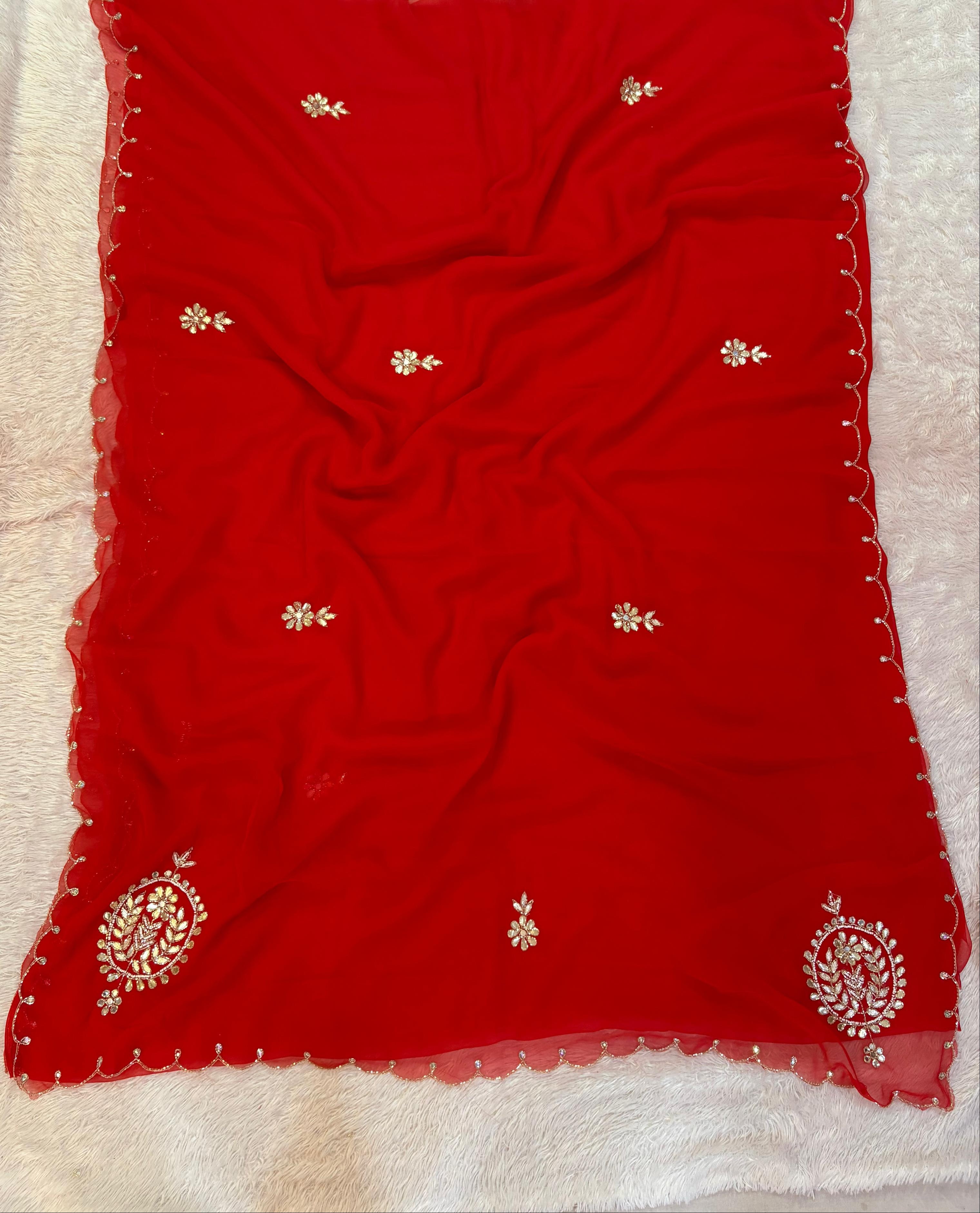 Designer Georgette Saree with Golden Work