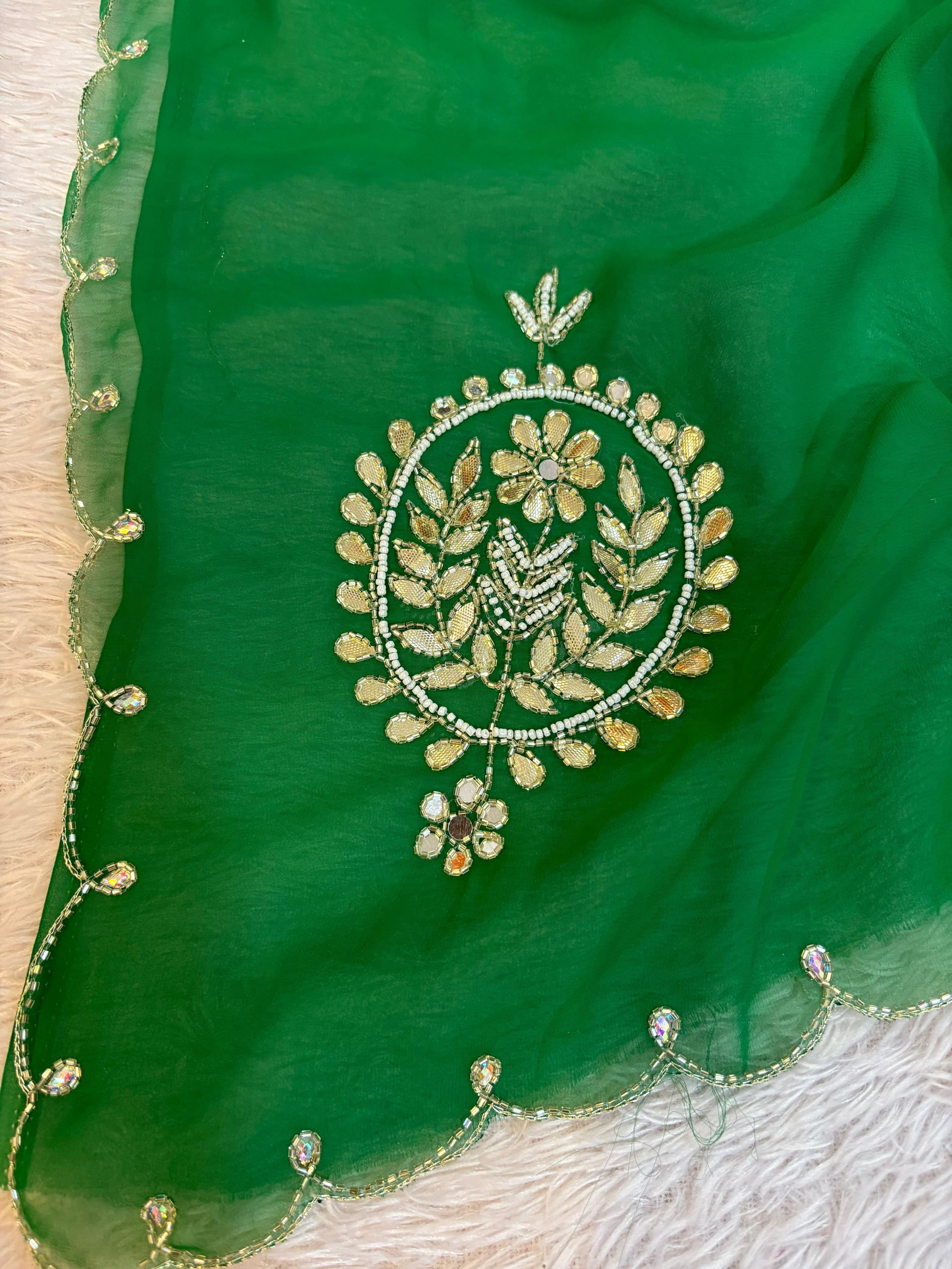 Designer Georgette Saree with Golden Work