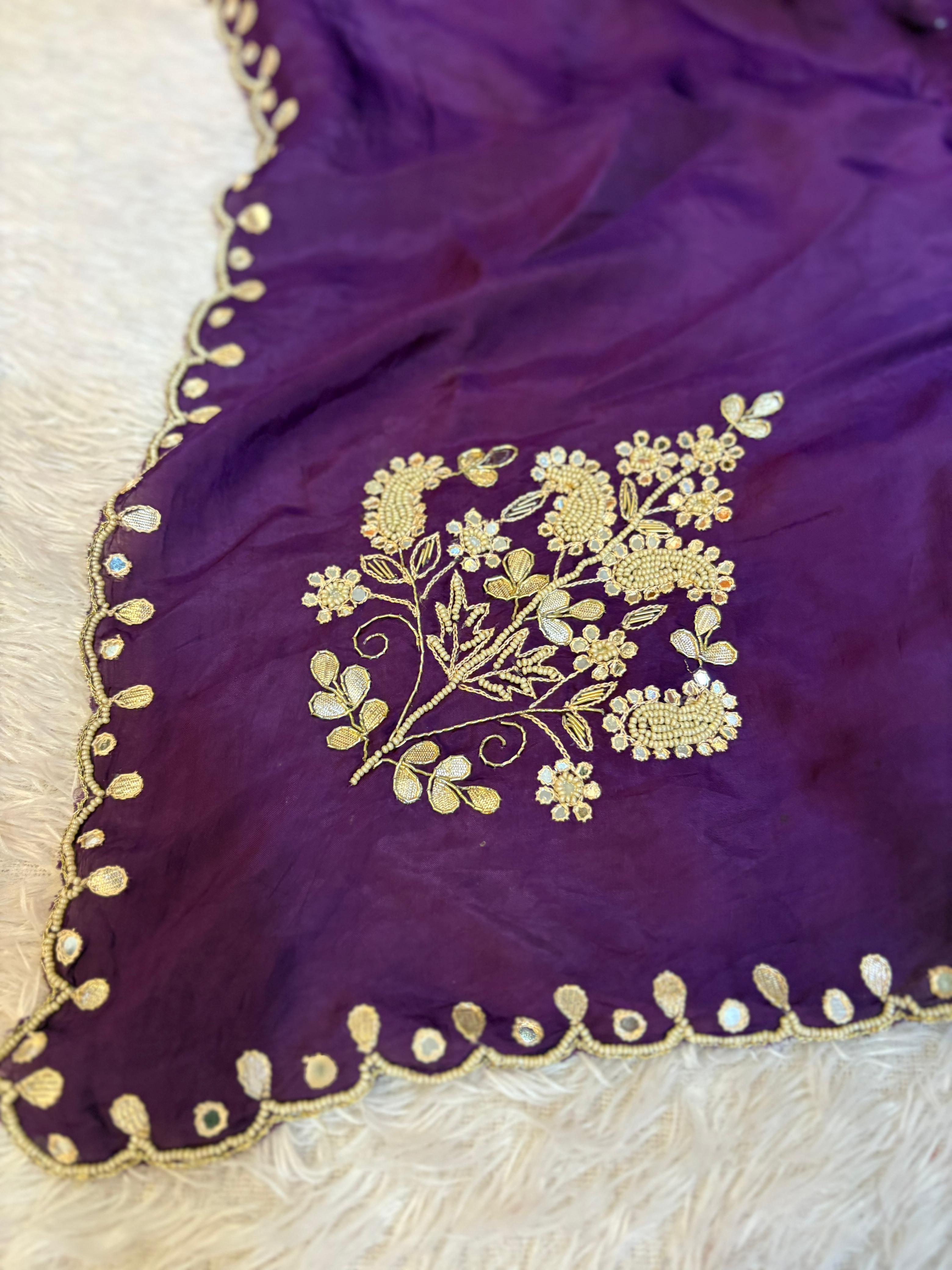 Designer Uppada Silk Saree With Handwork