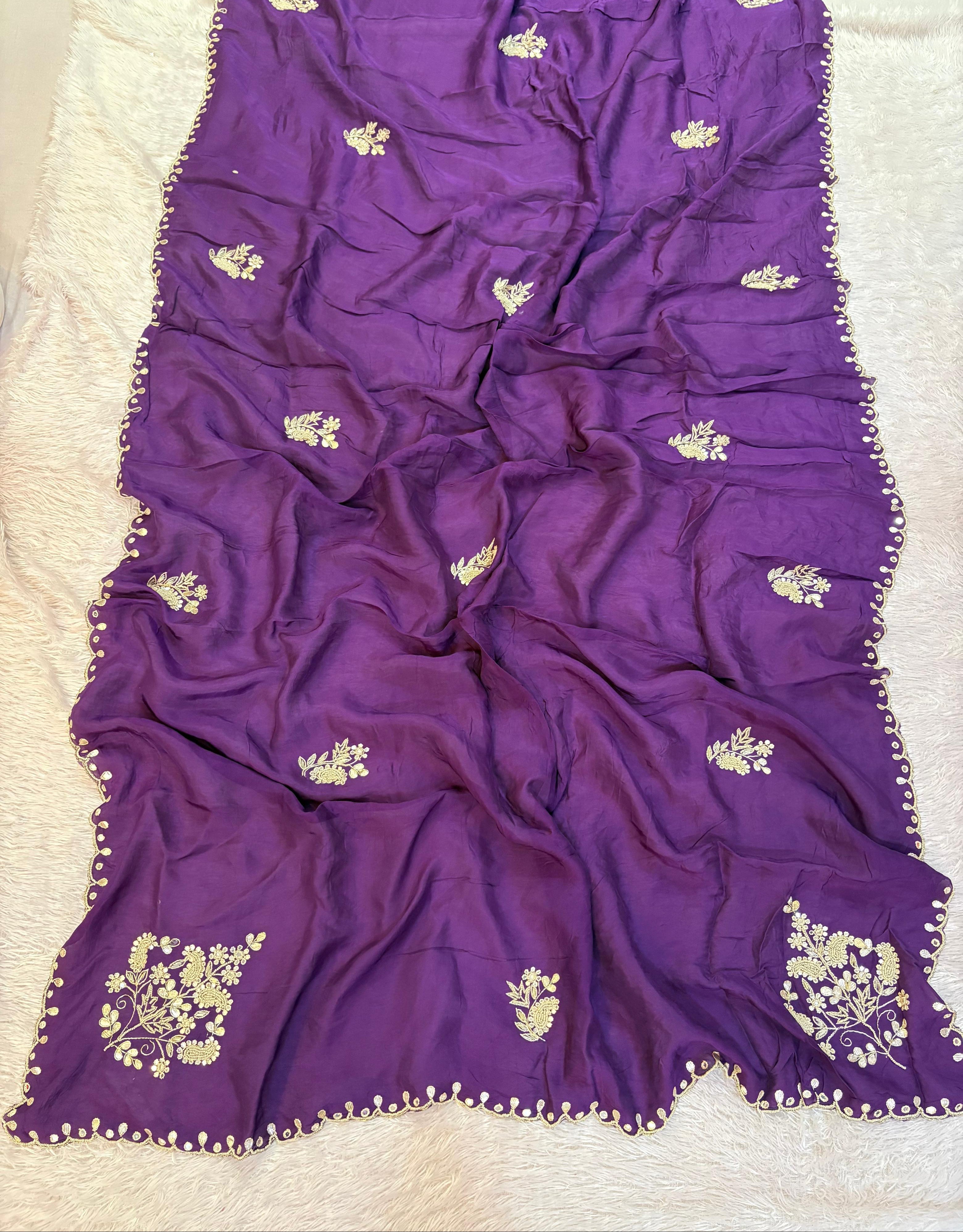 Designer Uppada Silk Saree With Handwork