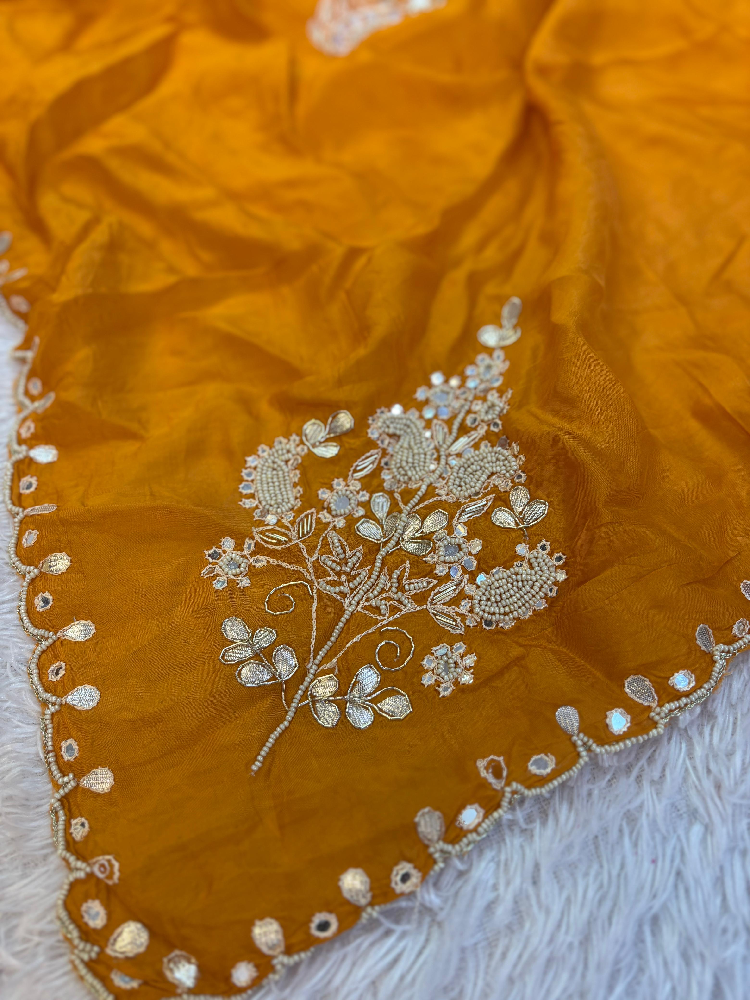 Designer Uppada Silk Saree With Handwork