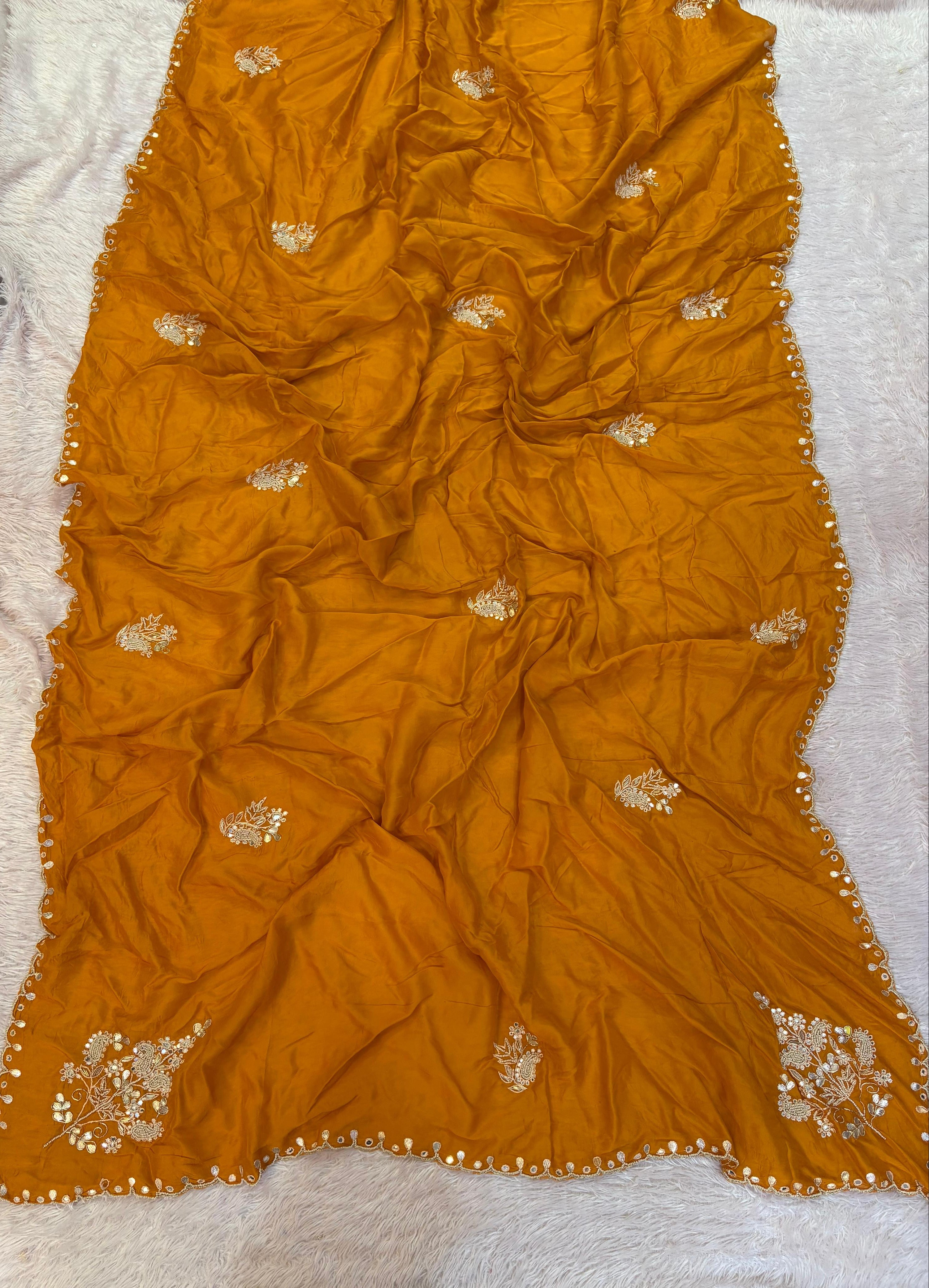 Designer Uppada Silk Saree With Handwork