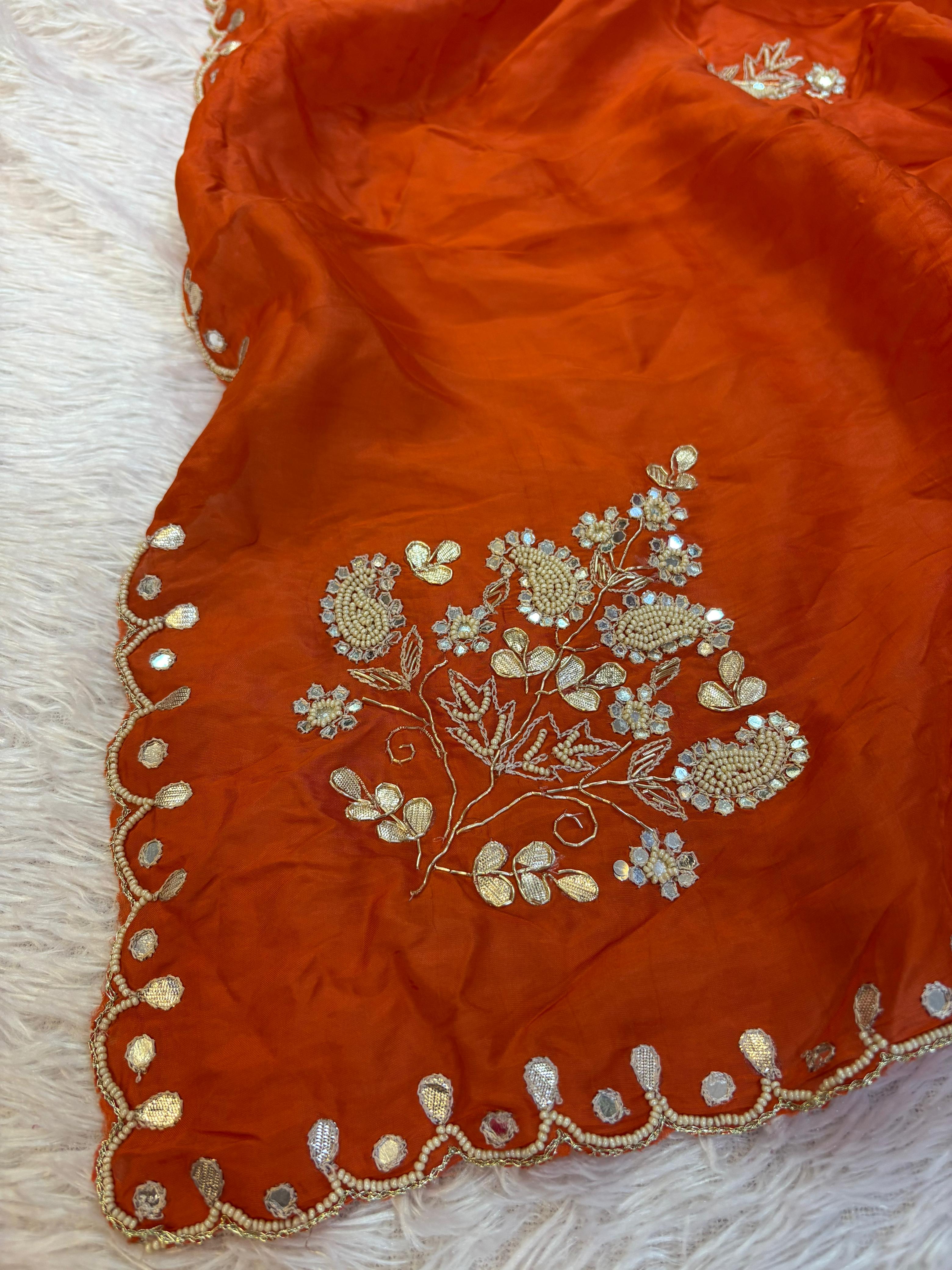 Designer Uppada Silk Saree With Handwork