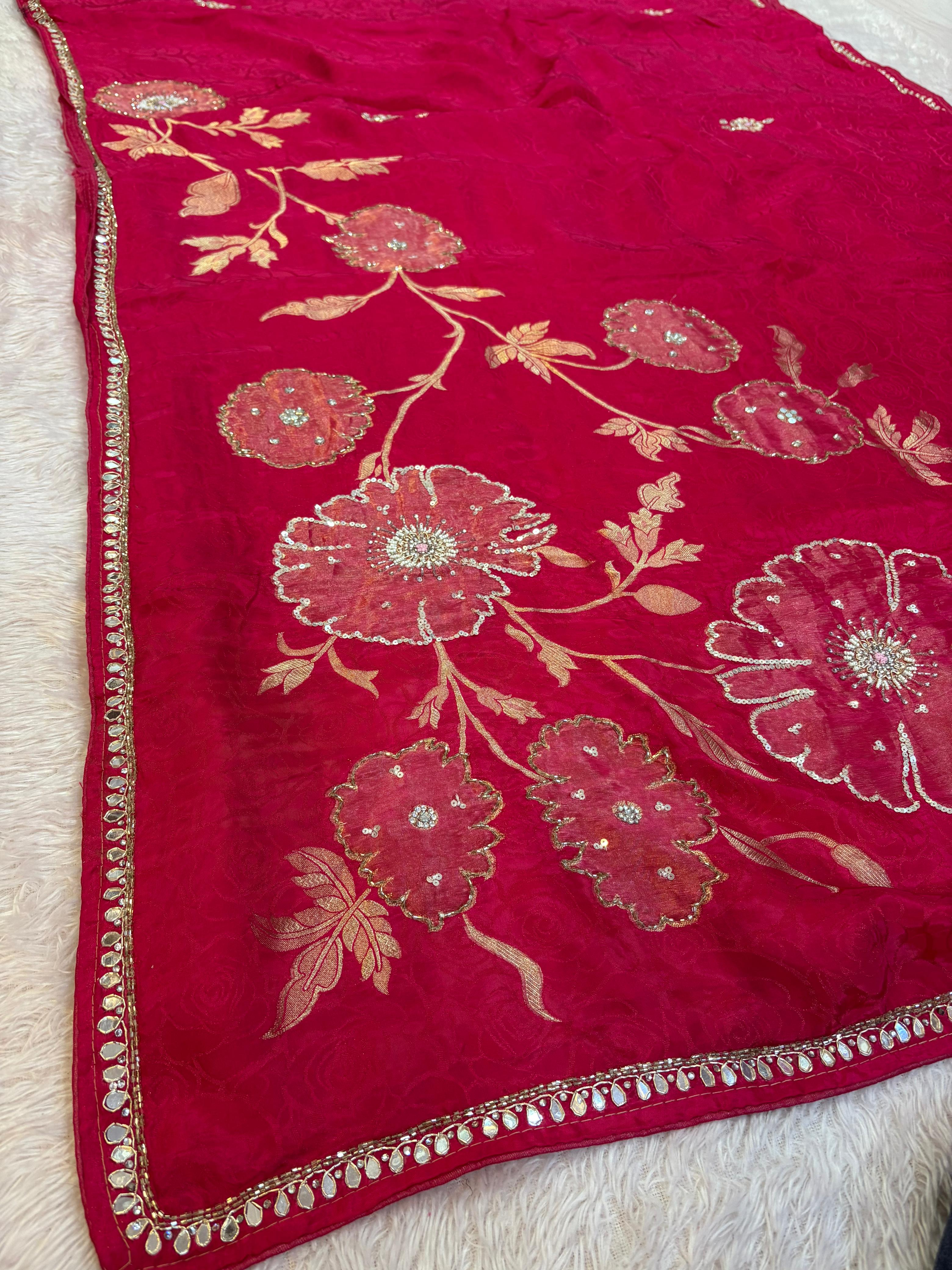 Pure H O Silk saree With Handwork