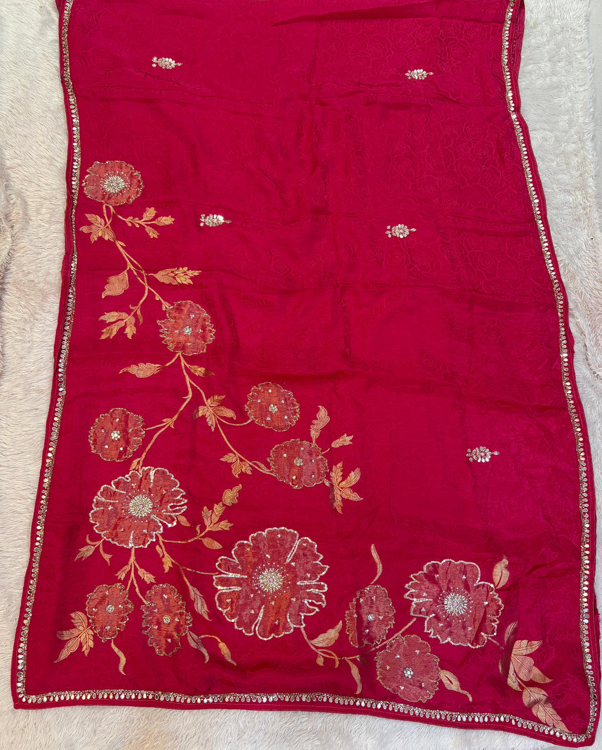 Pure H O Silk saree With Handwork