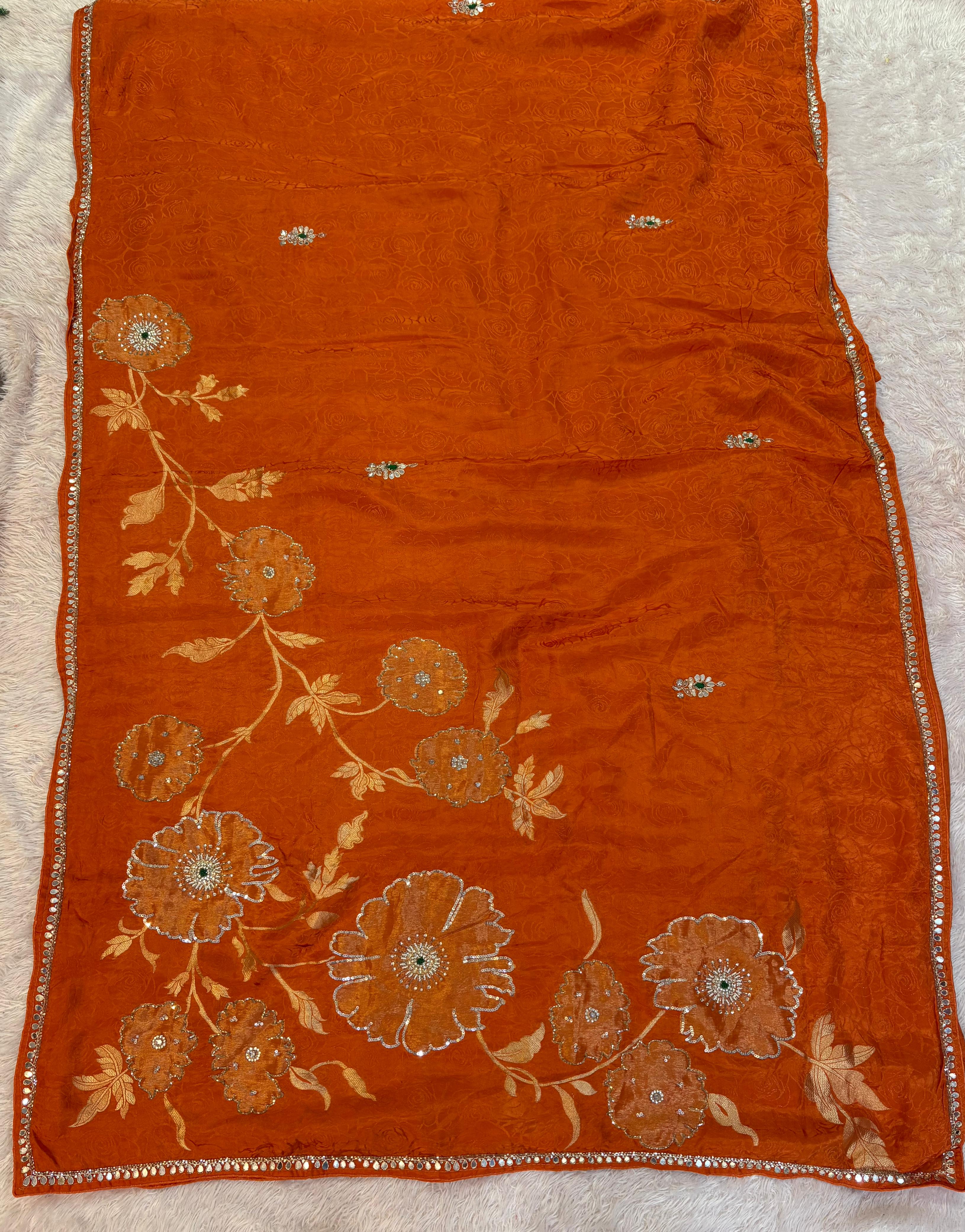 Pure H O Silk saree With Handwork