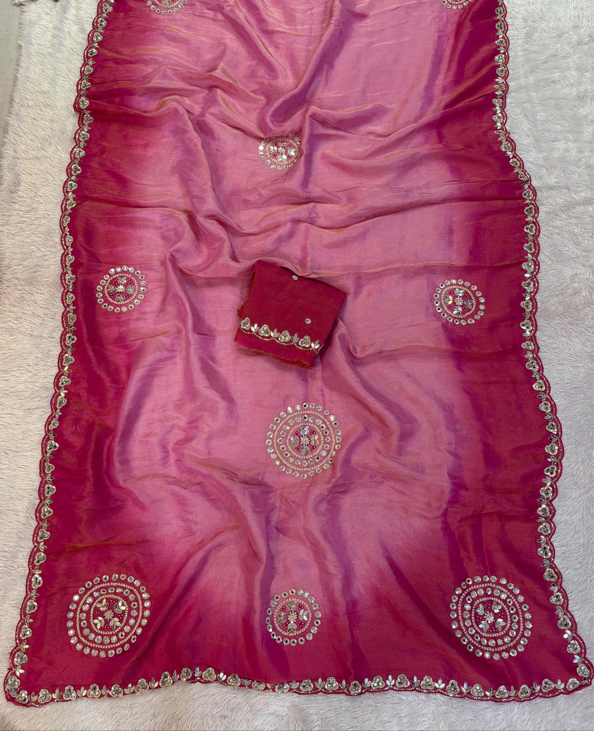 Pure H O Silk saree With Handwork