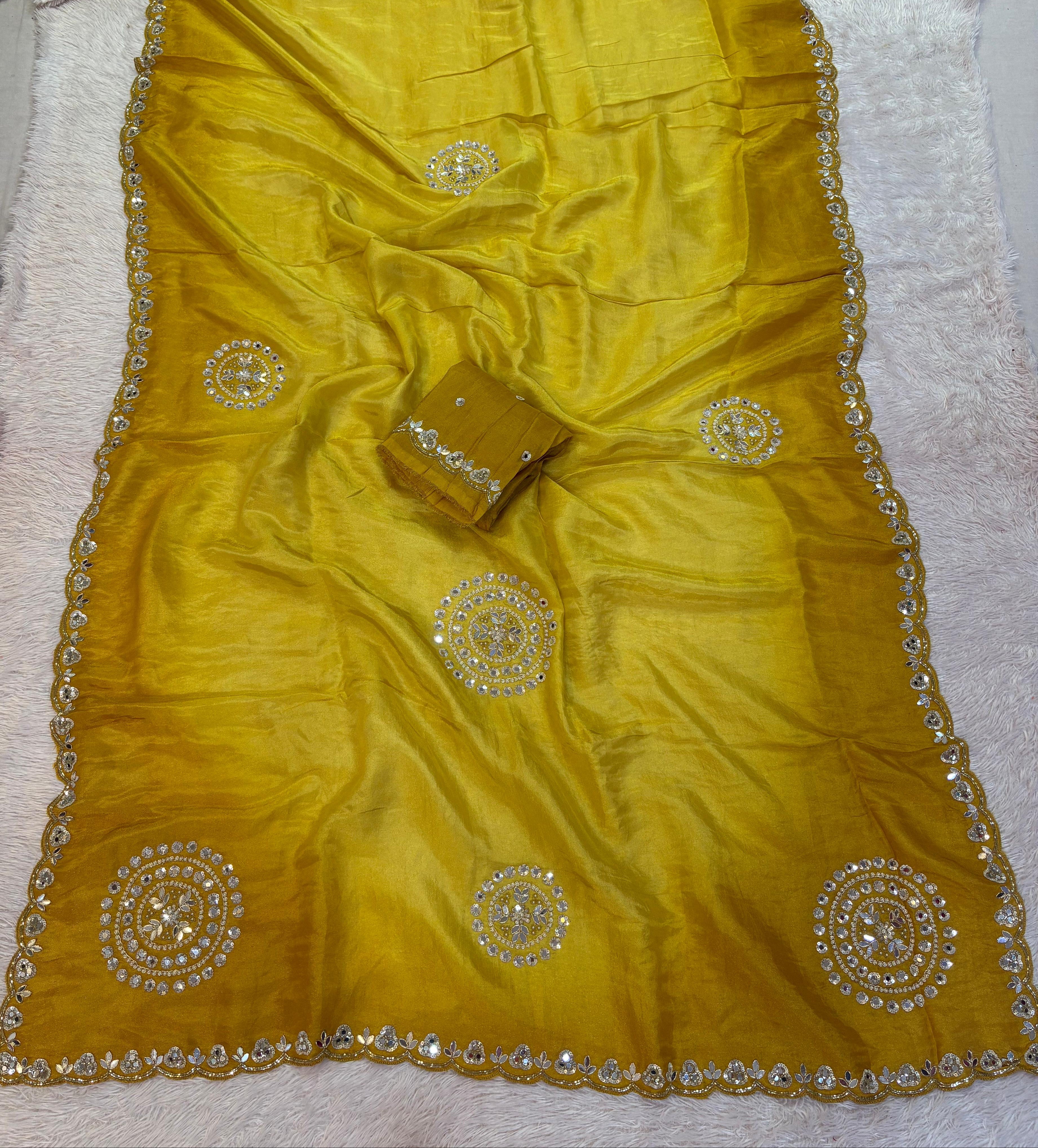 Pure H O Silk saree With Handwork