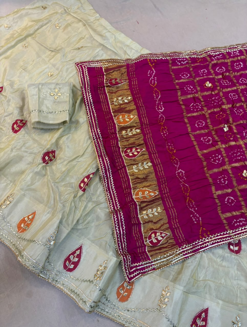 Beautiful tissue Cosmos Fabric Lehenga With modal Gajji Silk Dupatta