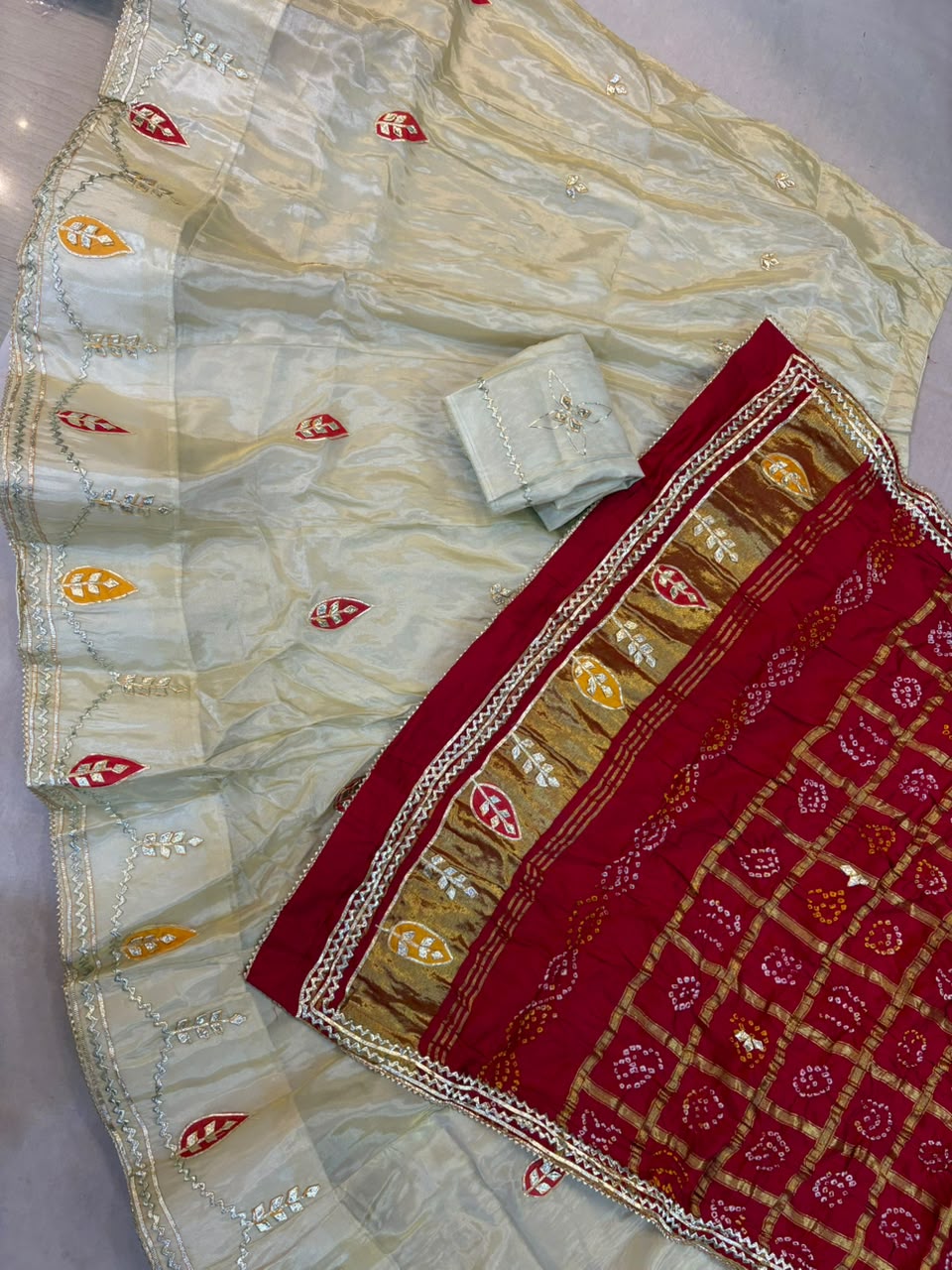 Beautiful tissue Cosmos Fabric Lehenga With modal Gajji Silk Dupatta