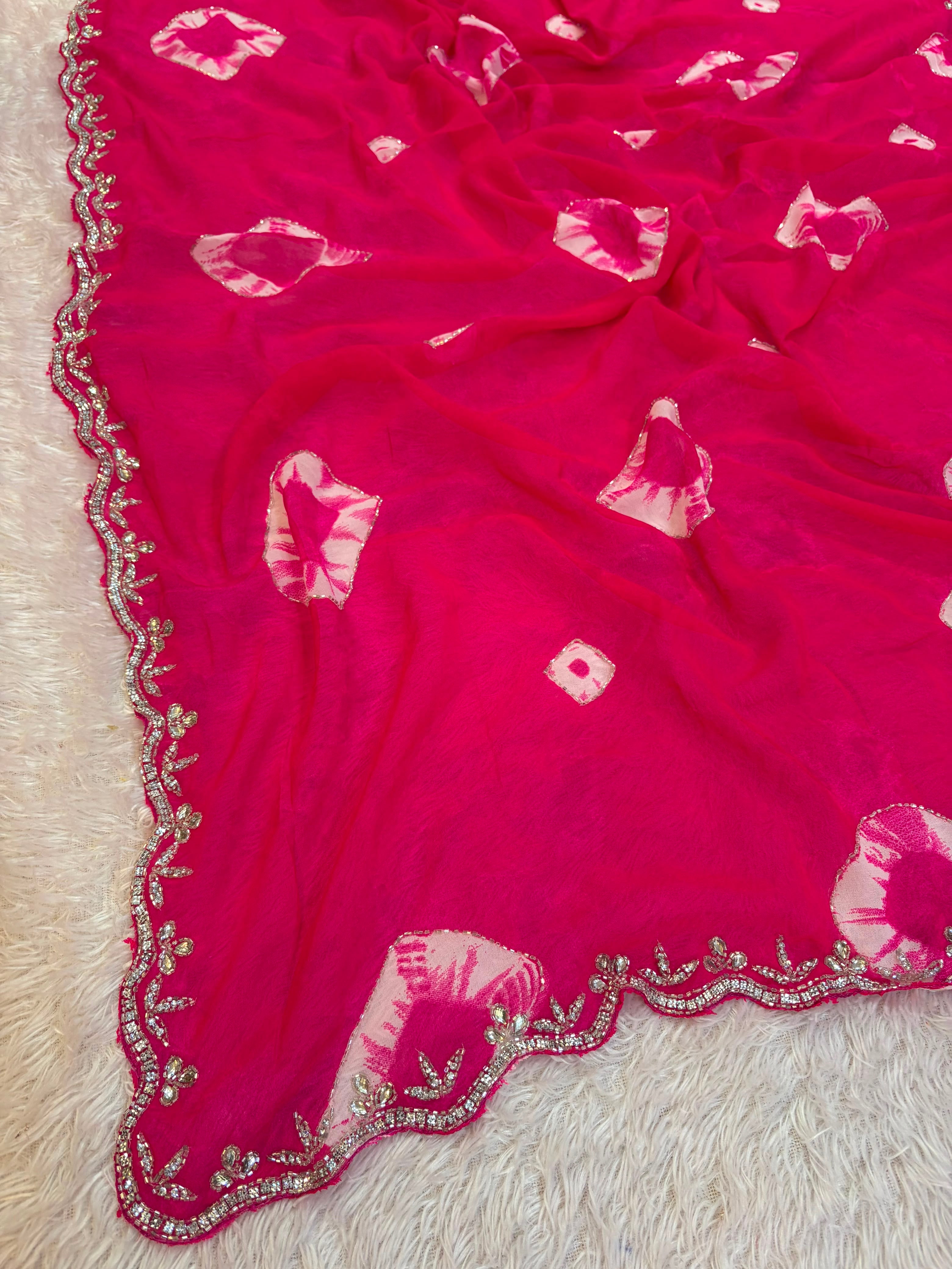Designer Georgette Saree with Work
