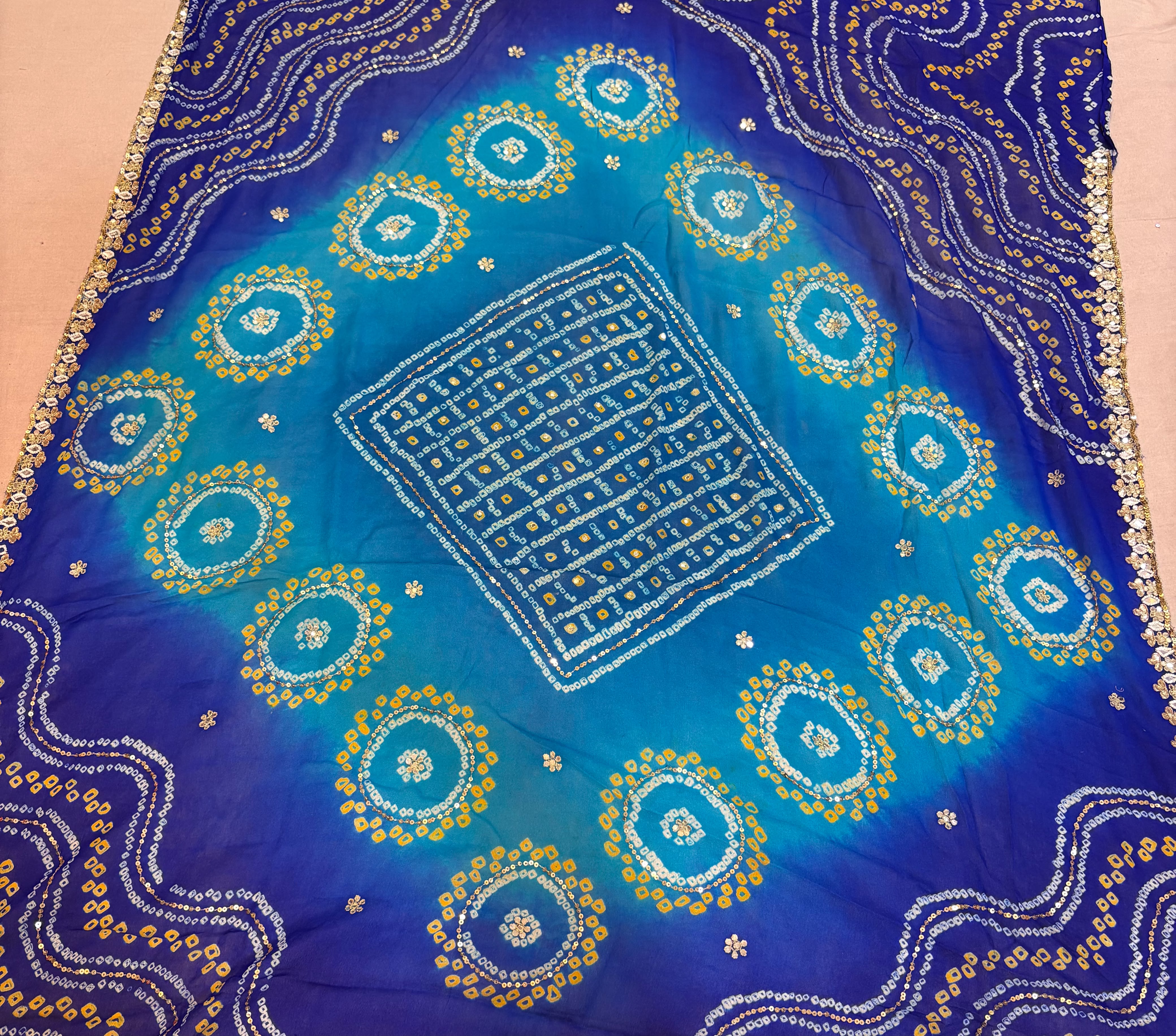 Traditional Pure Ojaria Bandhani Saree With Premium Handwork