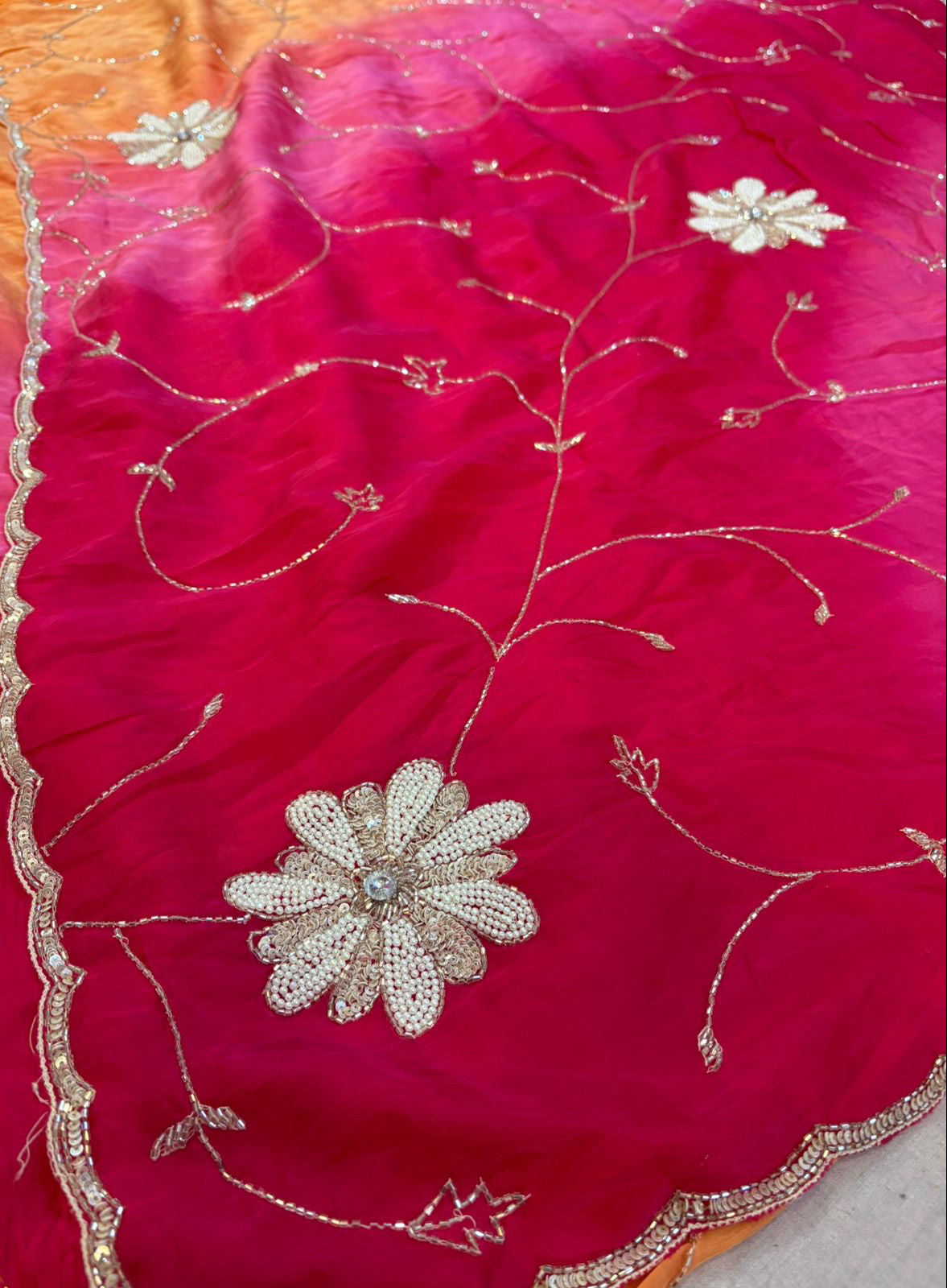 Pure H O silk Saree With JAL work