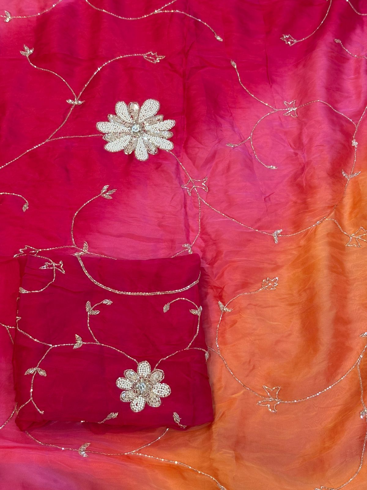 Pure H O silk Saree With JAL work