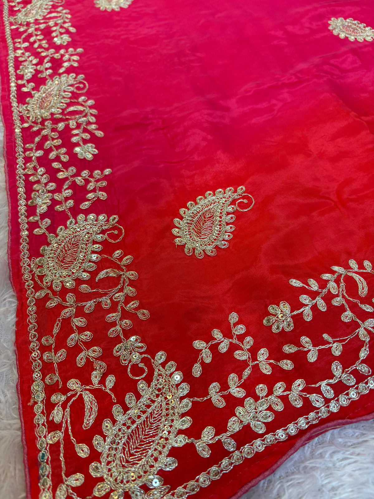 Pure H O Silk ombre colors Saree With Handwork