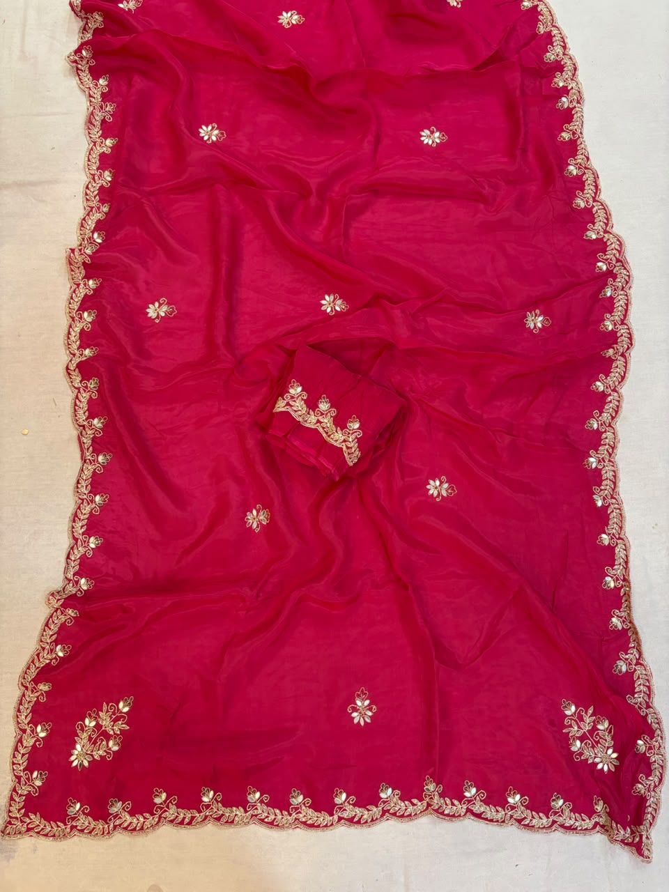 Pure H O Silk saree With Handwork