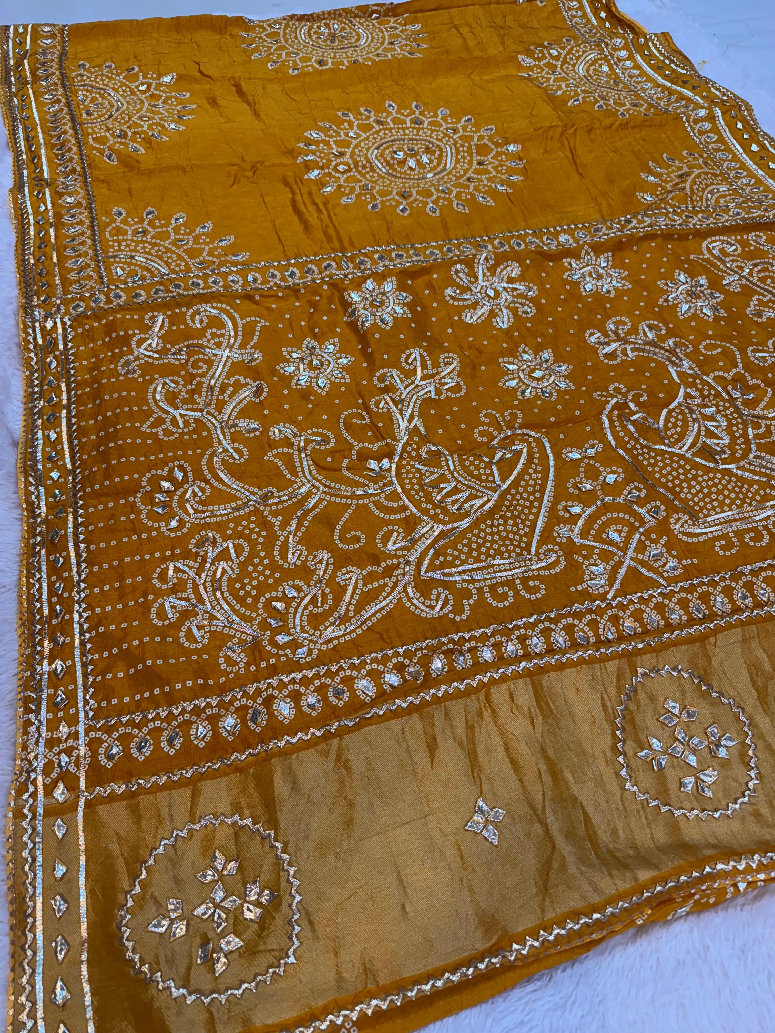 Dolla Silk Saree With Gottapatti Hand Work