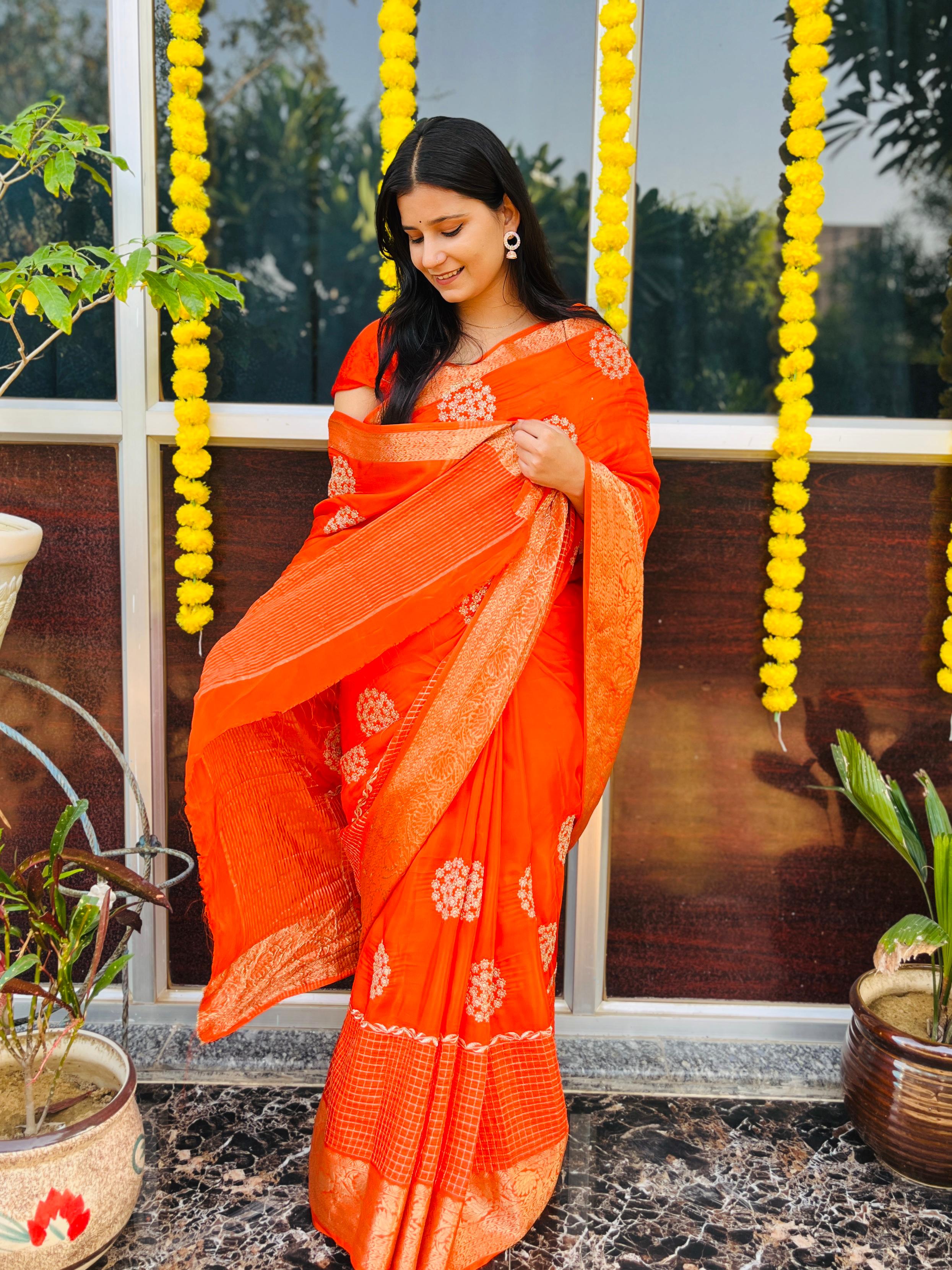 Pure H O Silk Saree With Jaari Work