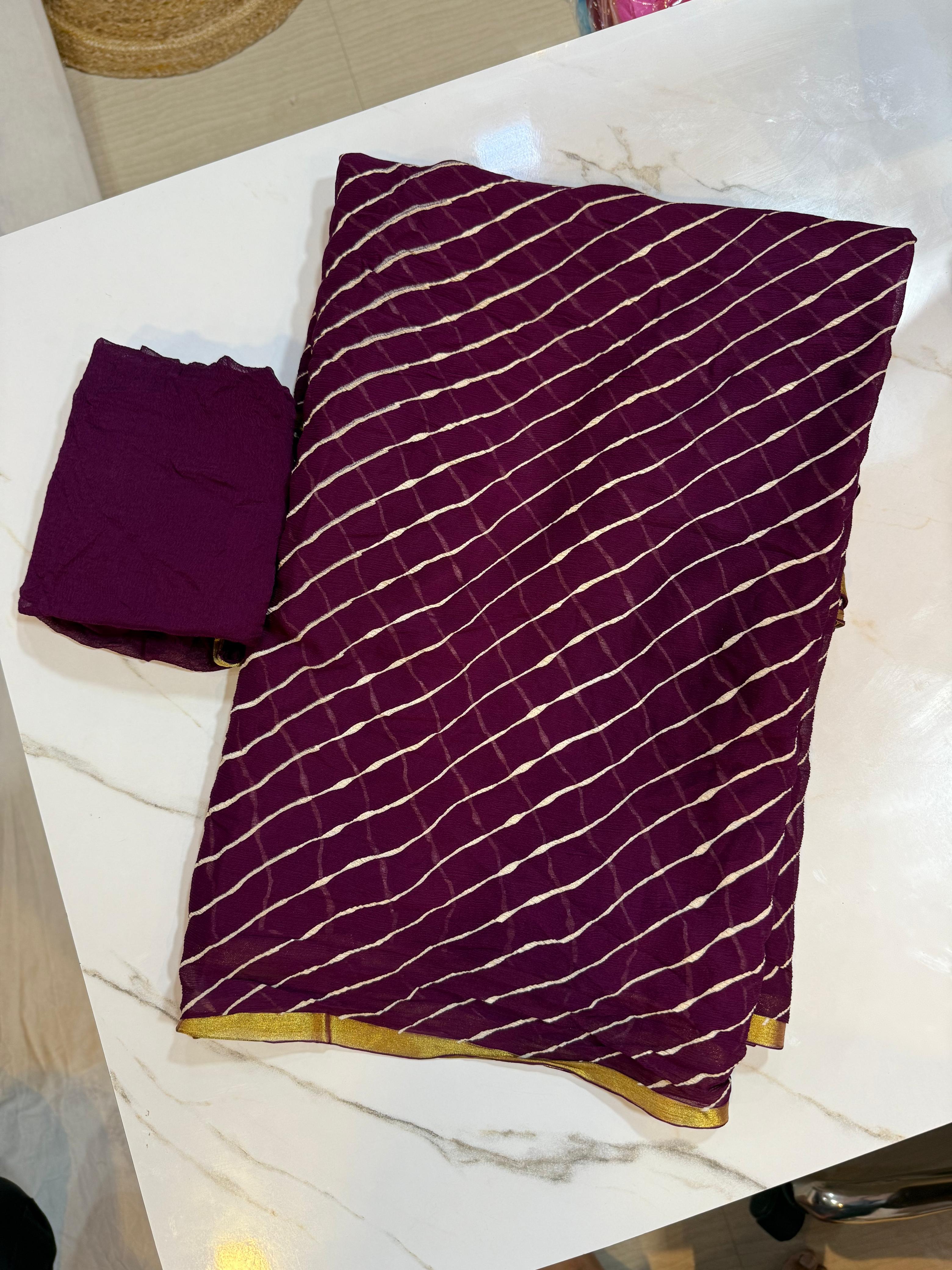 Summer Special Pure Chiffon Lahriya Sareee