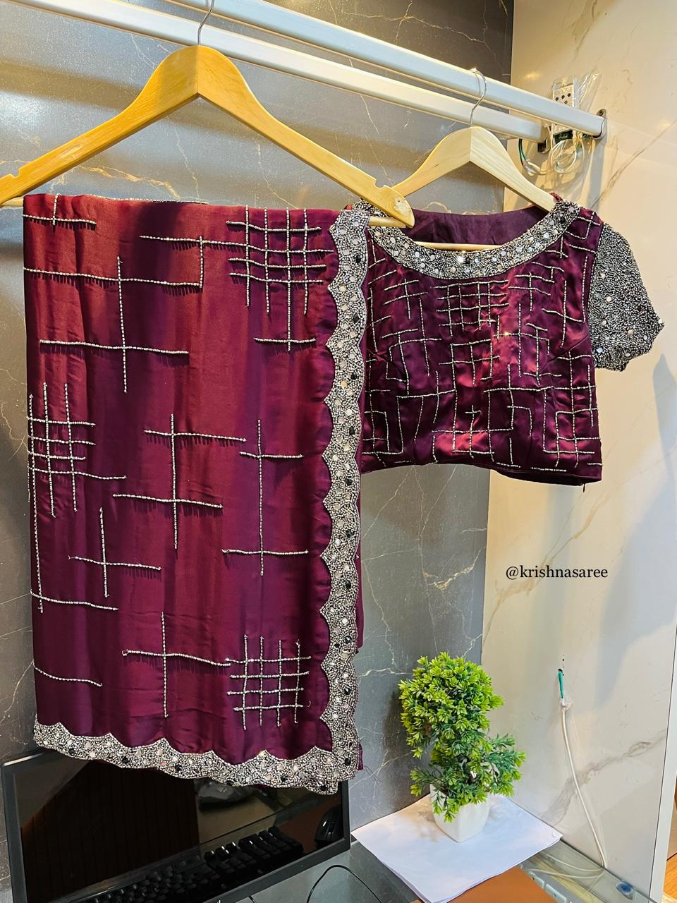 Luxury Handmade Saree With Designer Readymade Blouse