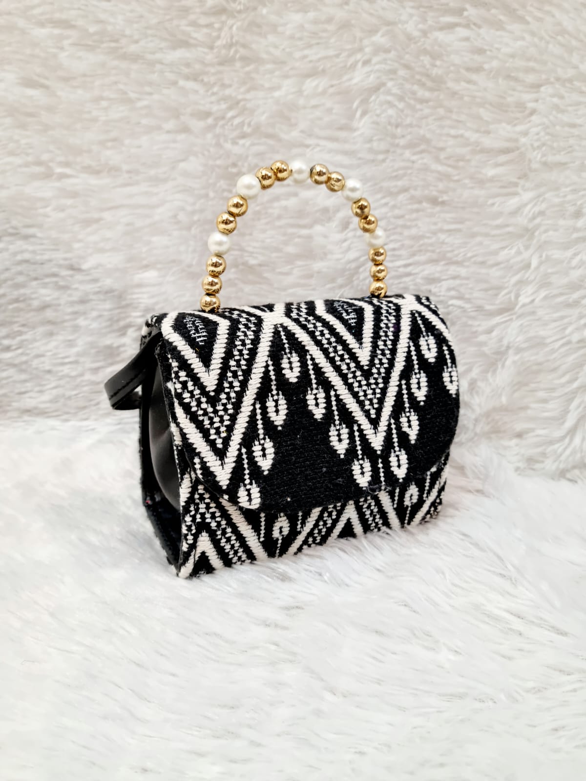 HandBlock Print Tow Partition Fancy Sling Purse 5"4