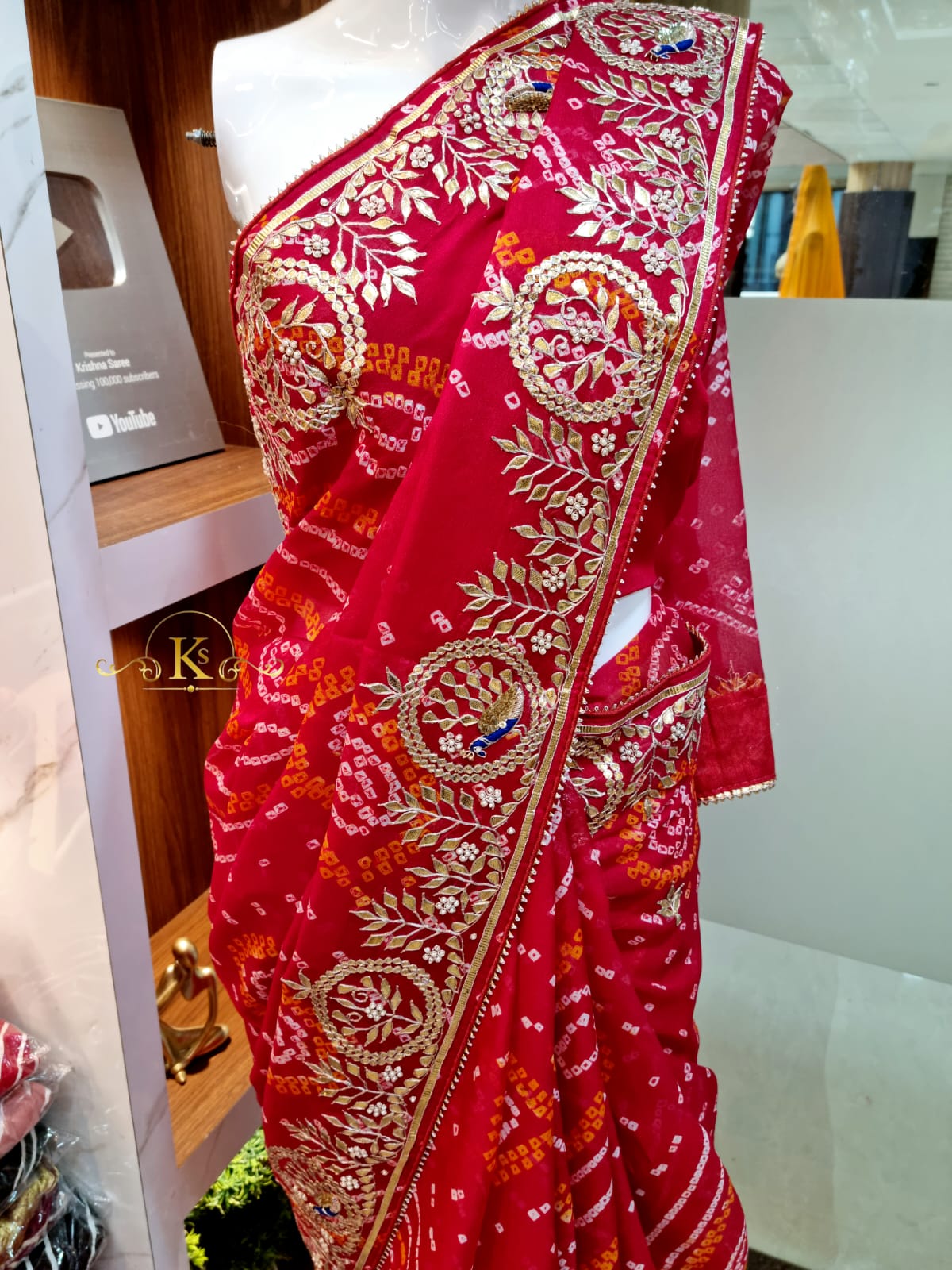 Traditional Pure Ojria Fabric Saree With Hand Gotta Patti Saree And Hand Bandhej
