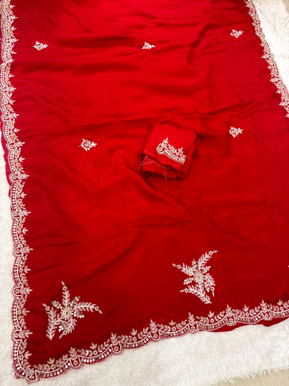 Beautiful H.O Silk Saree With Handwork