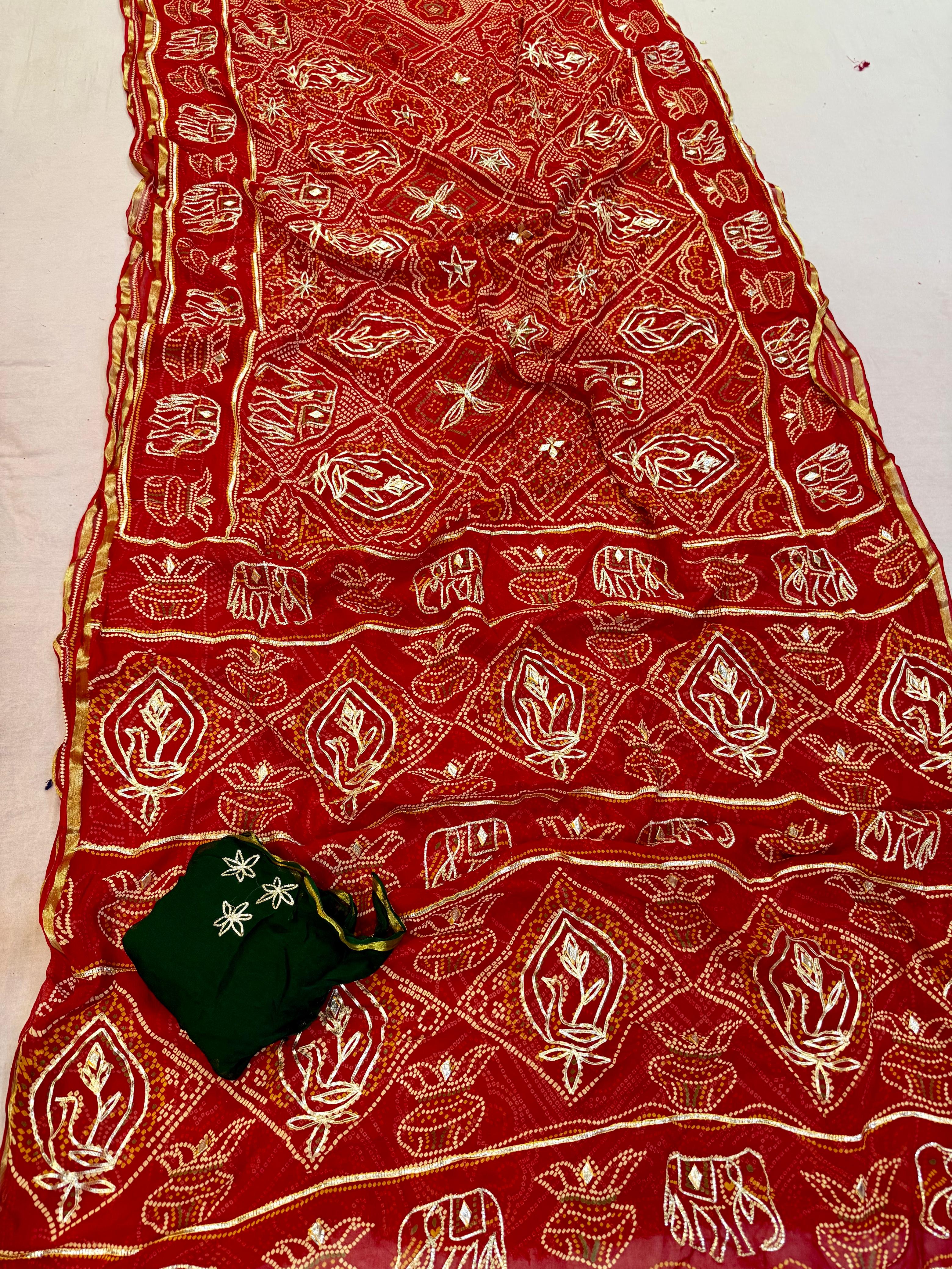Latest Pure  Viscose Georgatte Saree With Gottapati Work