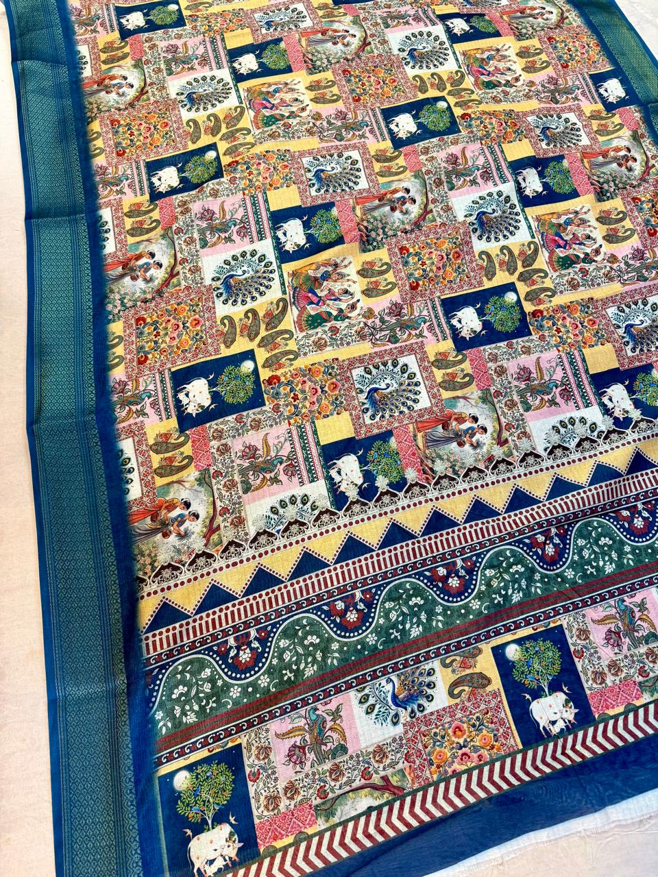Latest Nylon Dolla Silk Saree With Digital Print