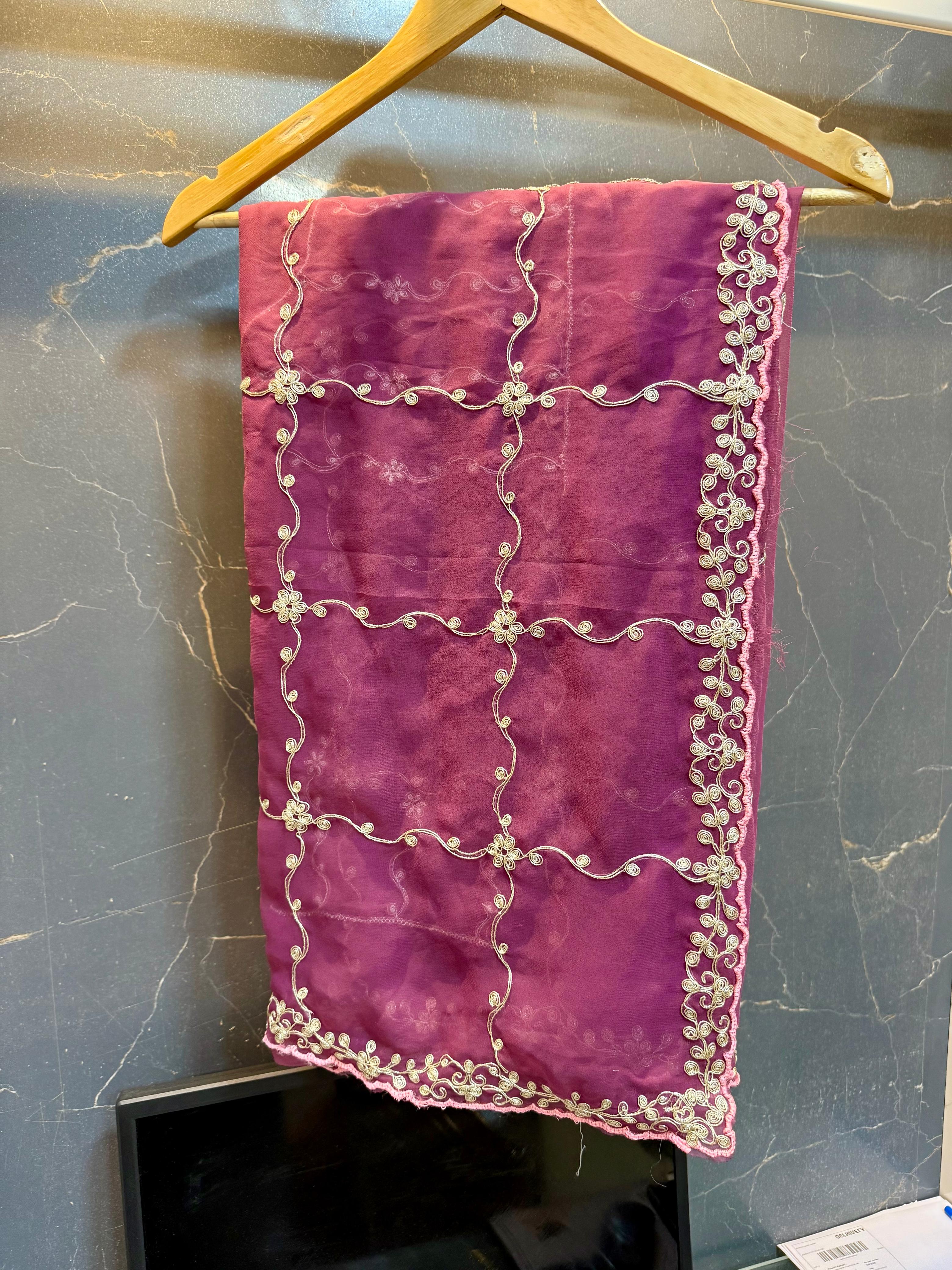 Karwa Chauth Special Georgatte Saree With Pittan Work