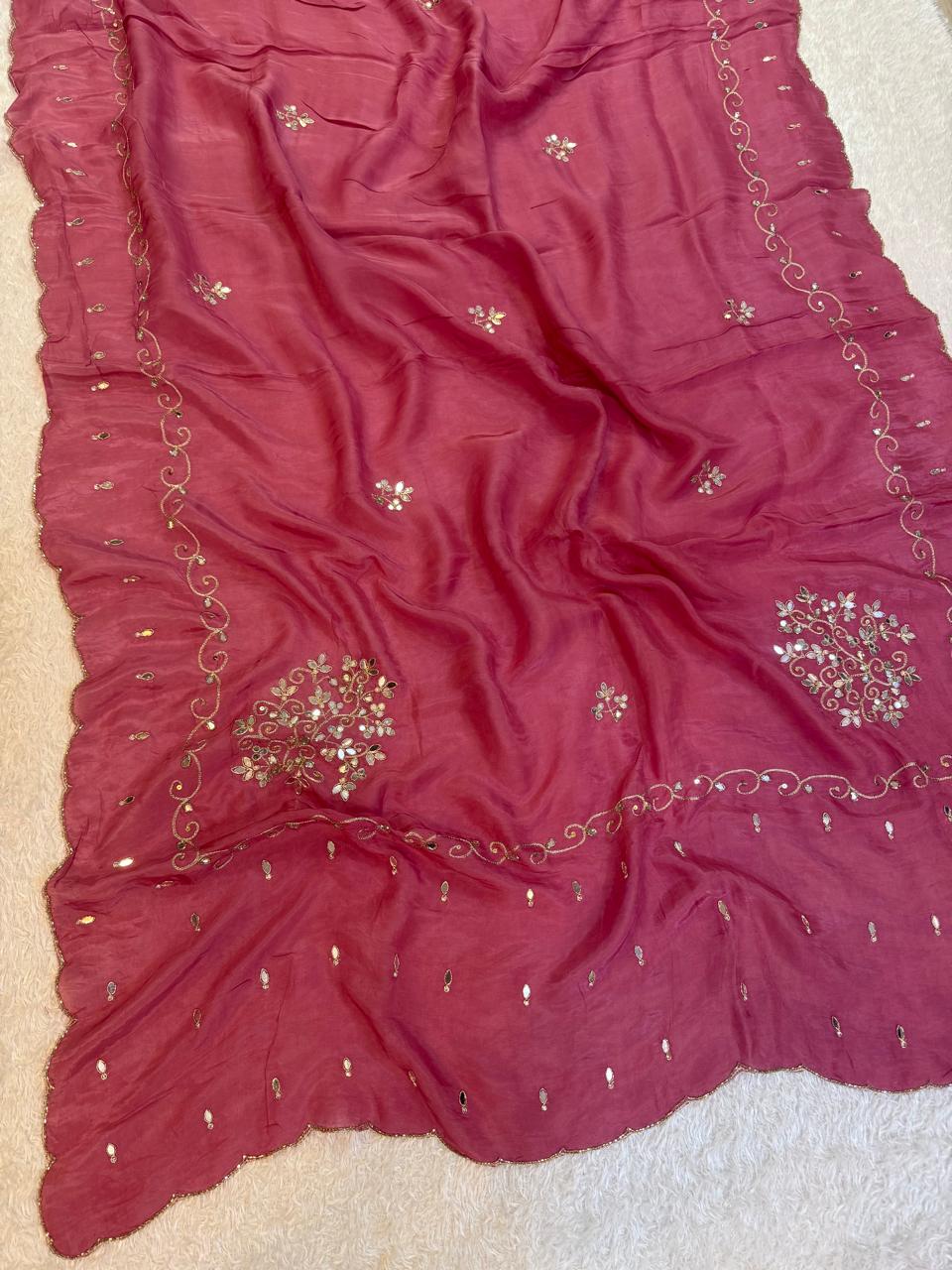 Premium H.O Silk Saree with Beautiful Handwork