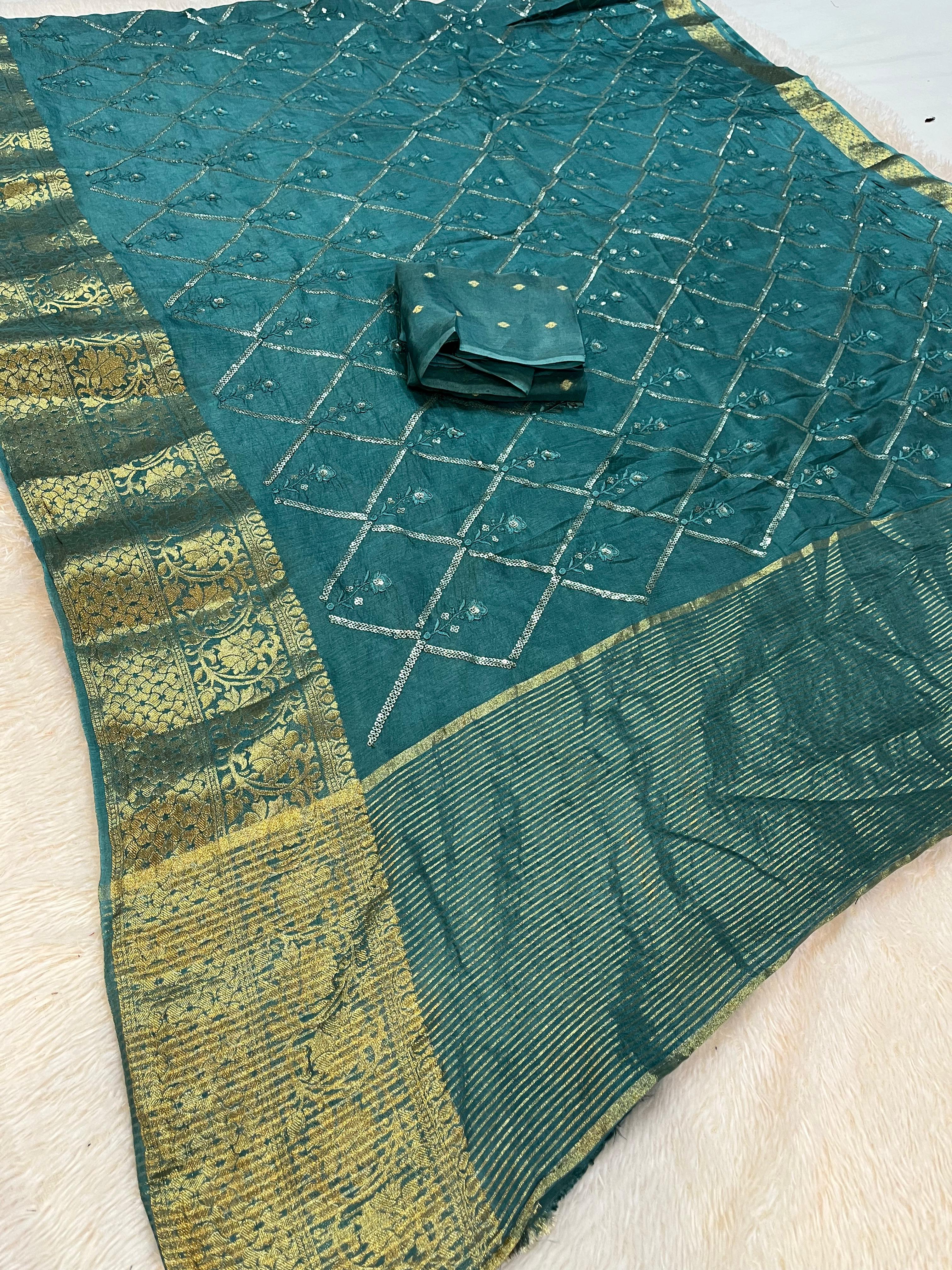 Dolla Silk Saree With Sequence Work