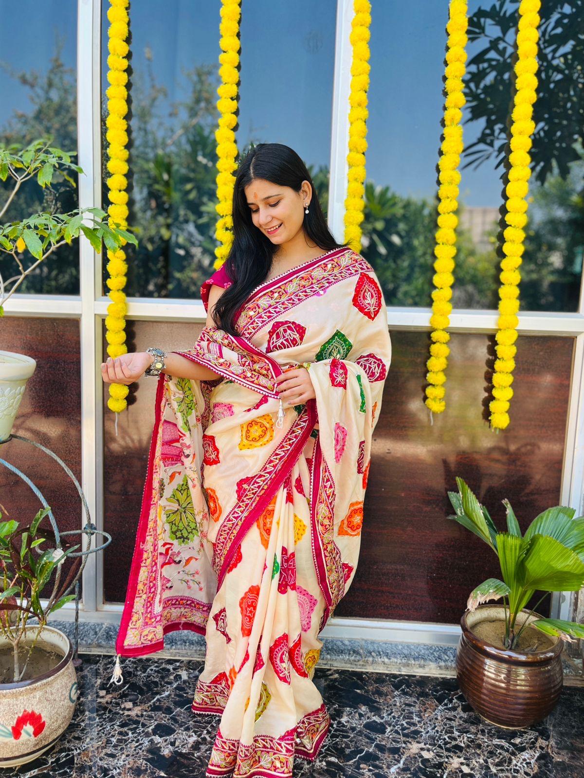 Beautiful Uppada Silk Traditional Design Saree