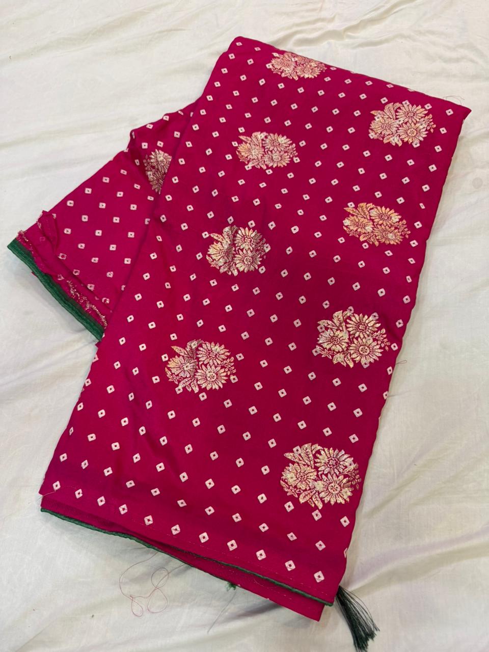 Designer Naylon Dolla Silk Saree With Weaving Work