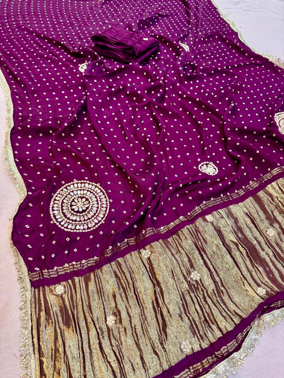 Latest Modal Silk Saree With Handwork