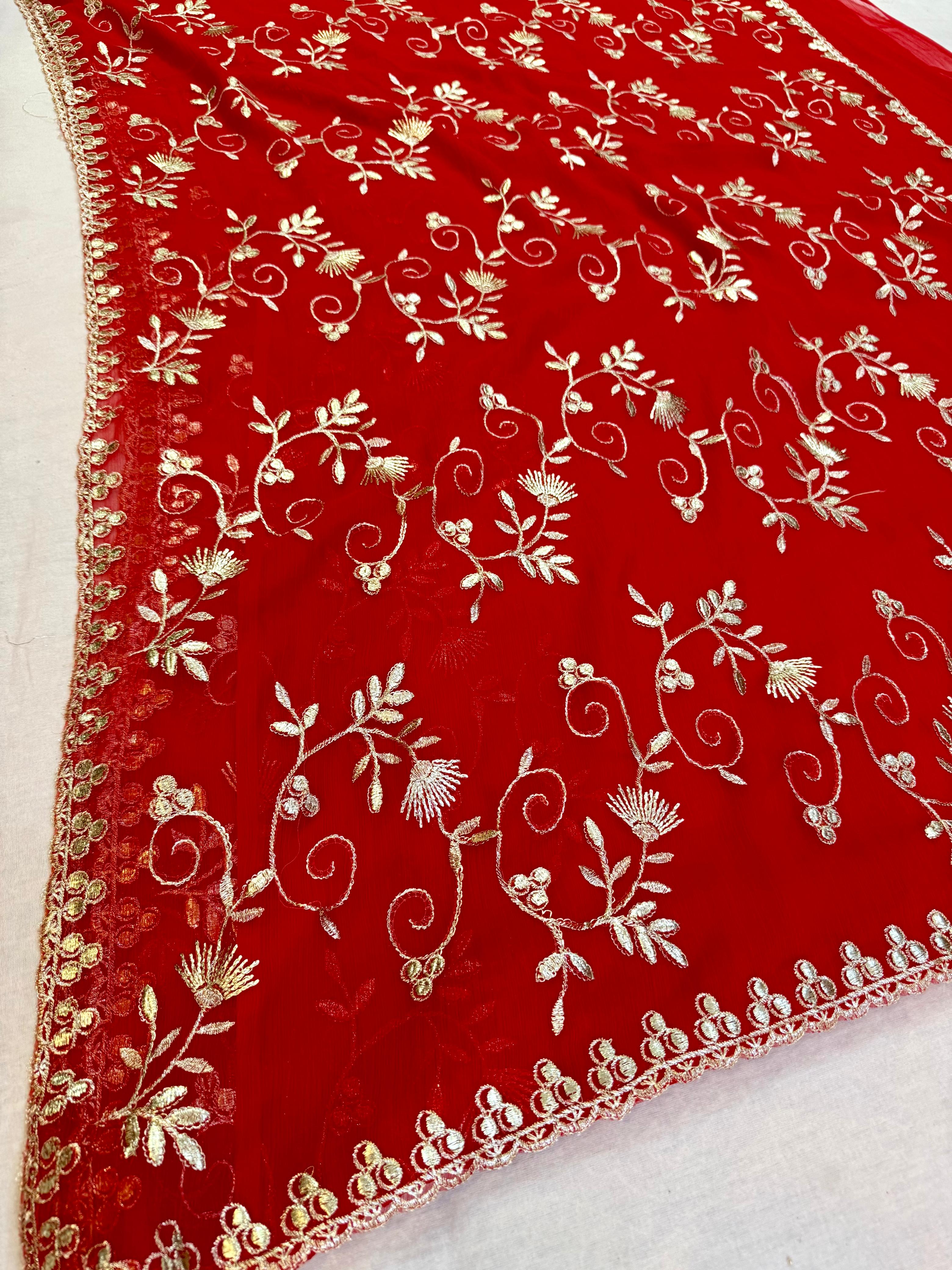 Trending Wari Chiffon Saree With Jarman Gotta work