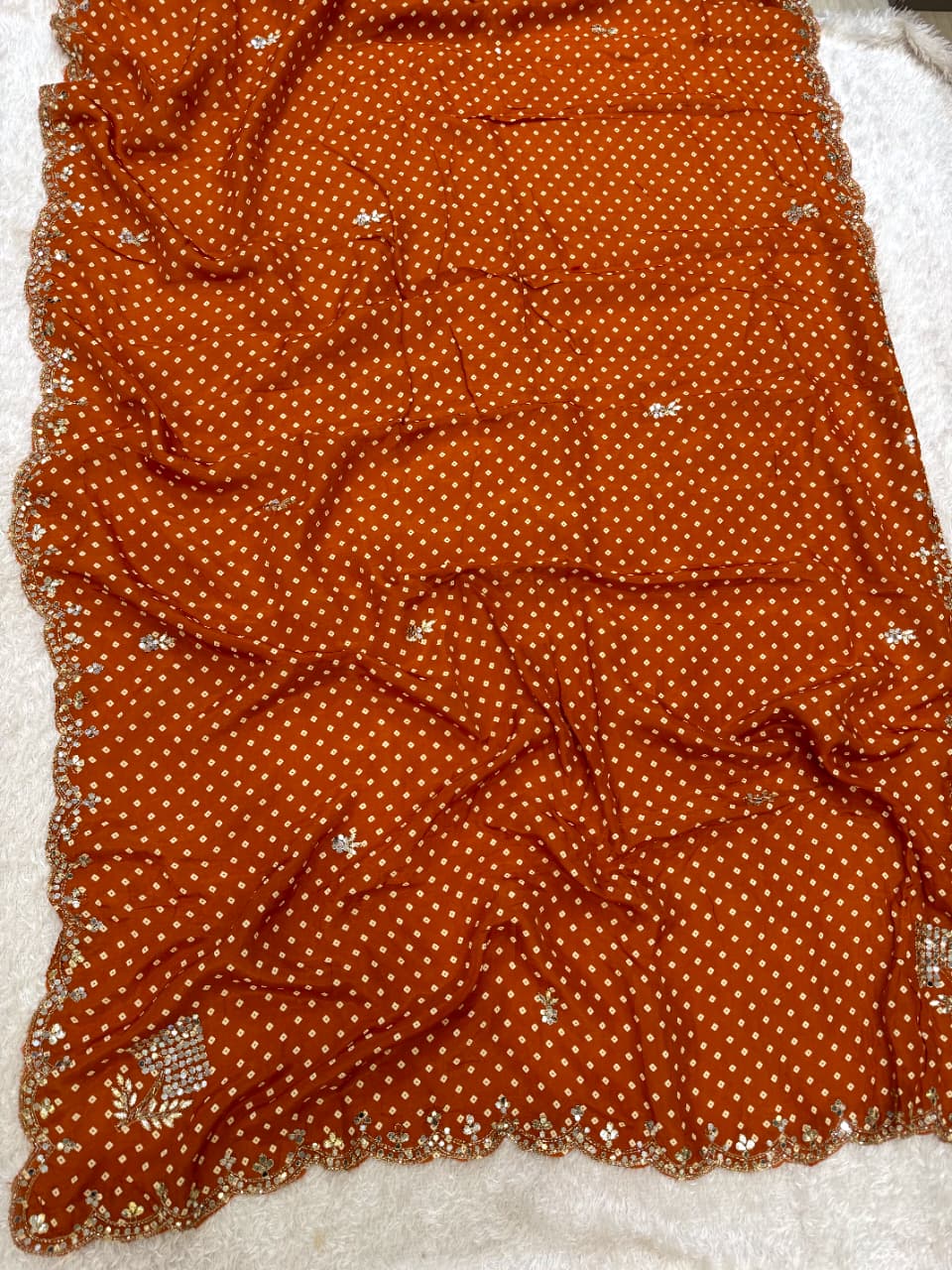 Beautiful bandej Upada silk saree With handwork