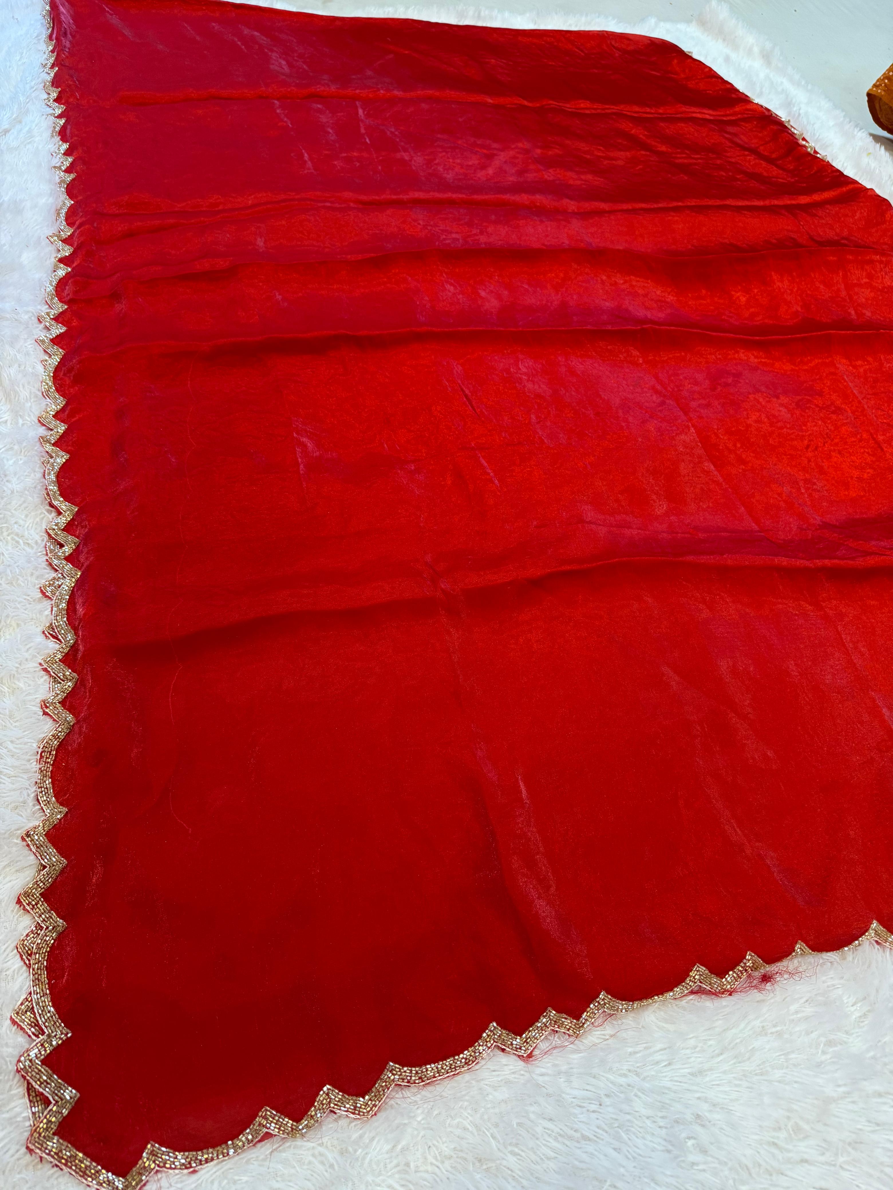 Beautiful Fendi Silk Saree With Handwork