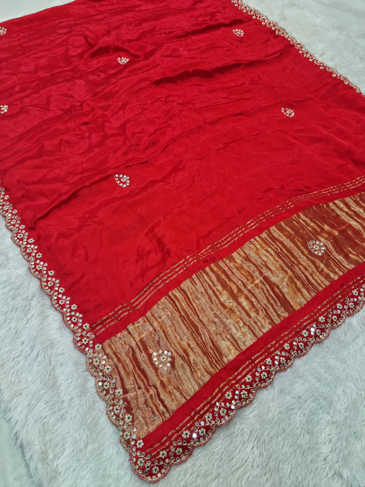 Pure Gajji Silk Saree With Premium Handwork