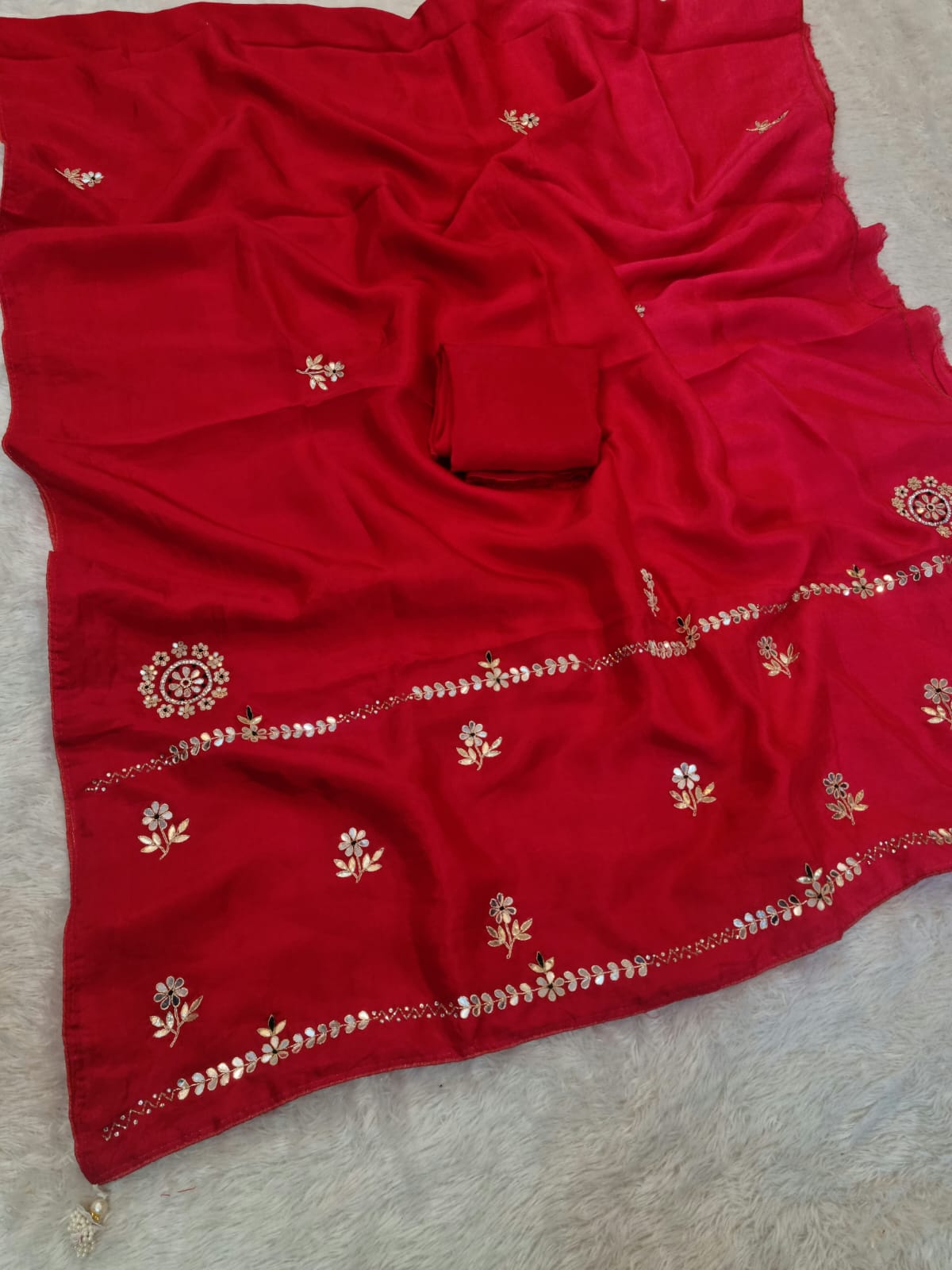 Pure Upada Silk Saree With Handwork