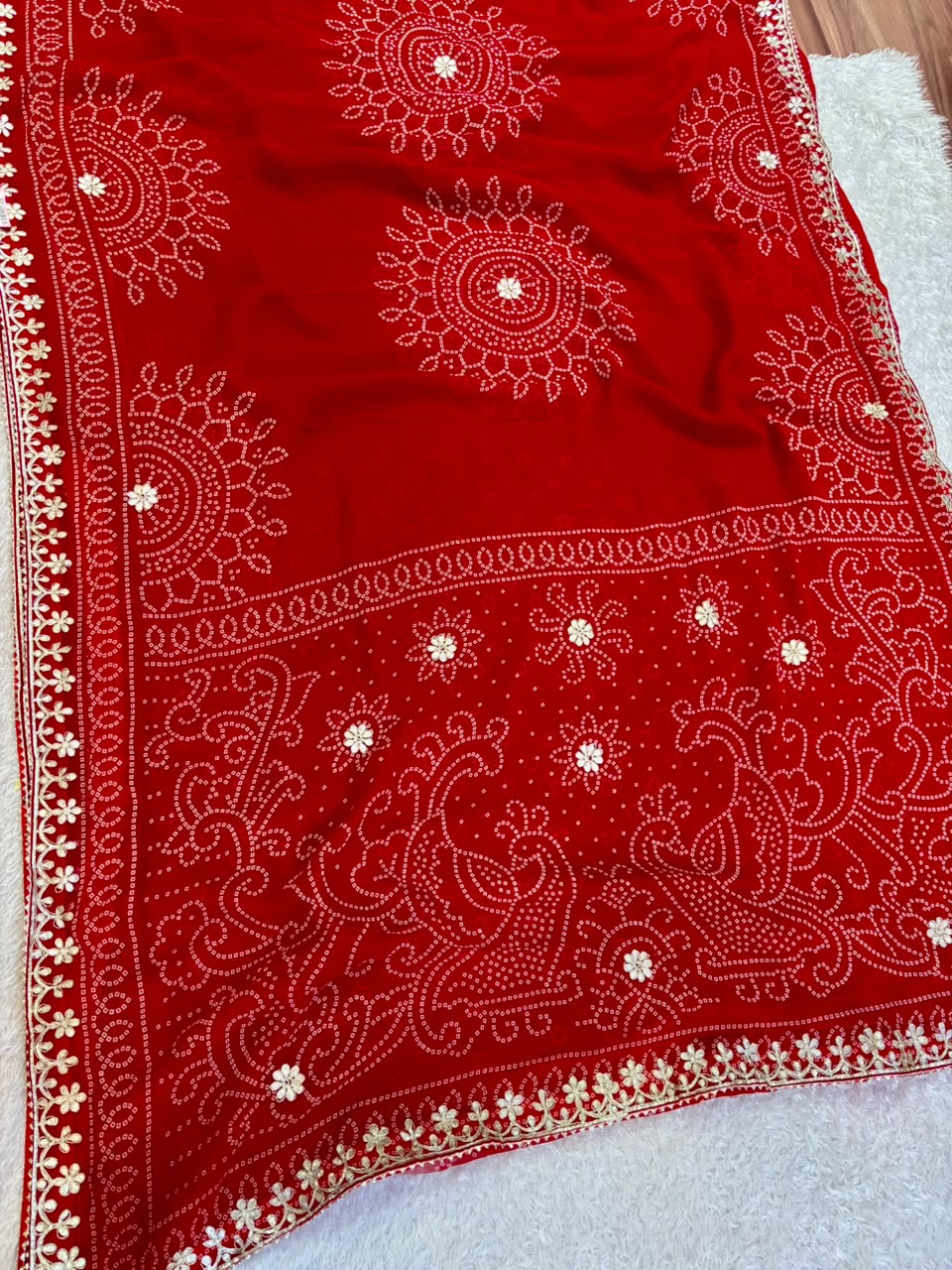 Designer Georgette Saree with Gottapatti Work