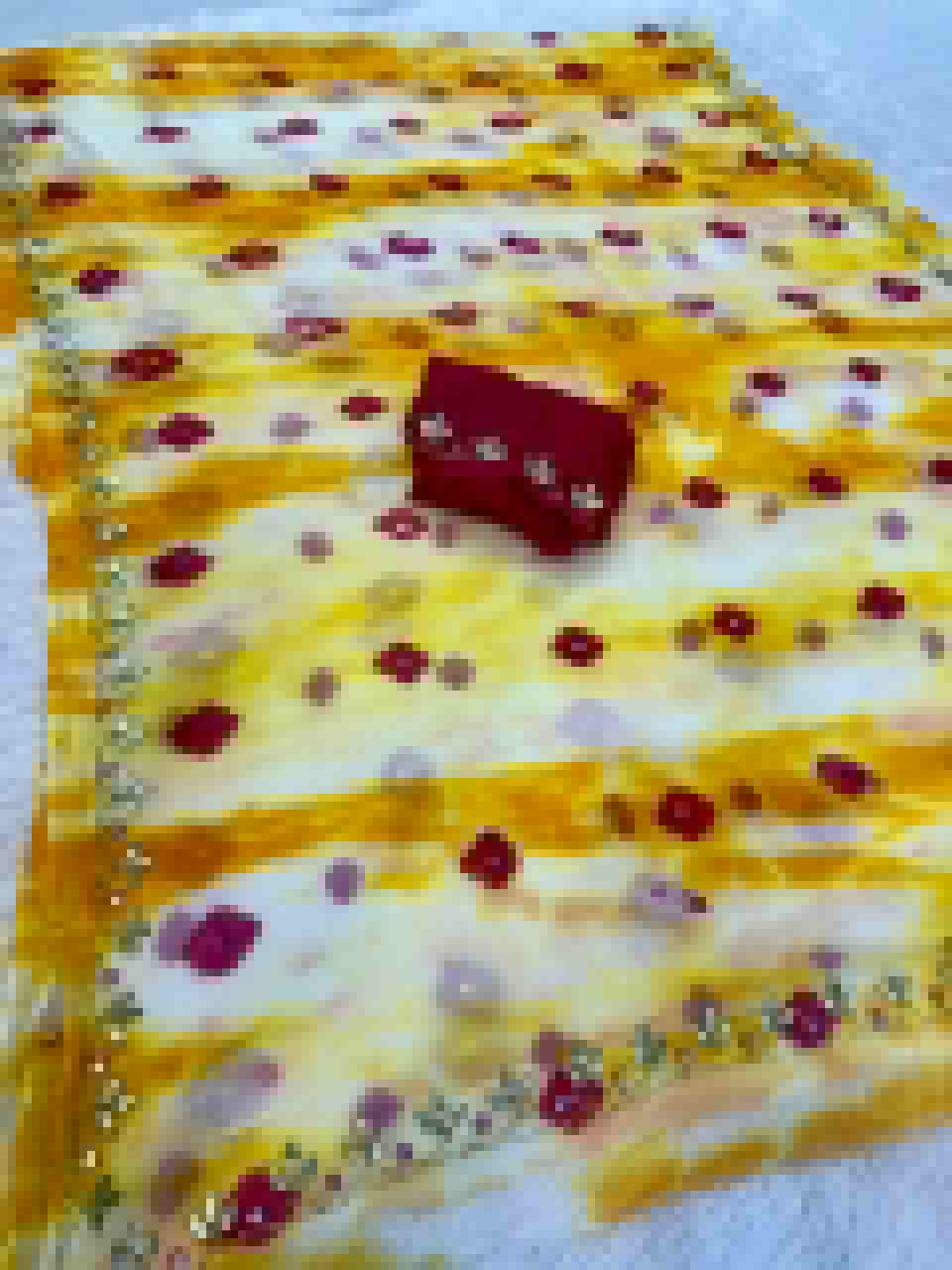 Beautiful Pure Chiffon Saree With Handwork