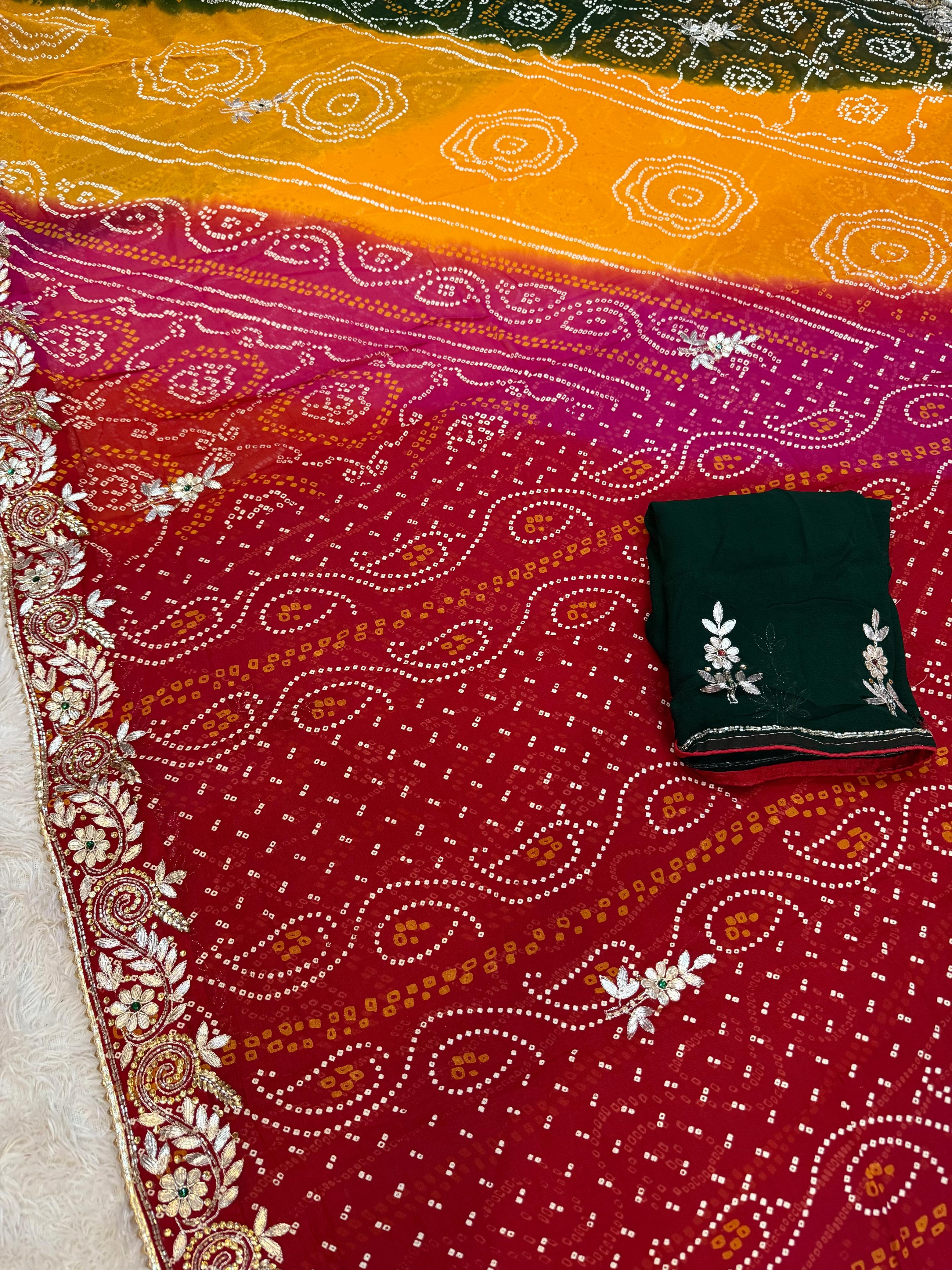 Traditional Pure Viscose Georgette Saree With Premium Handwork