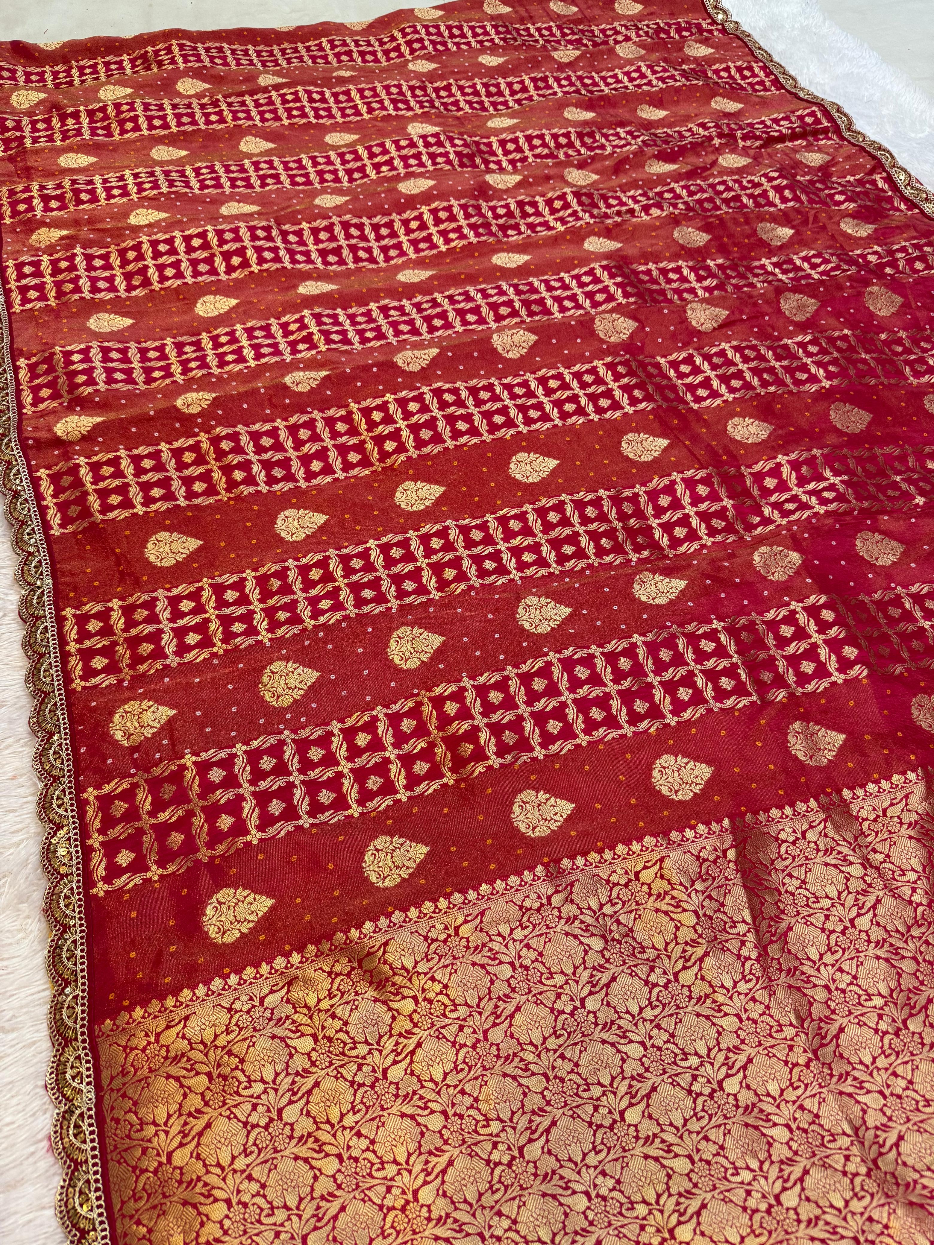 Designer H O Silk X Tissue Saree With Weaving Work
