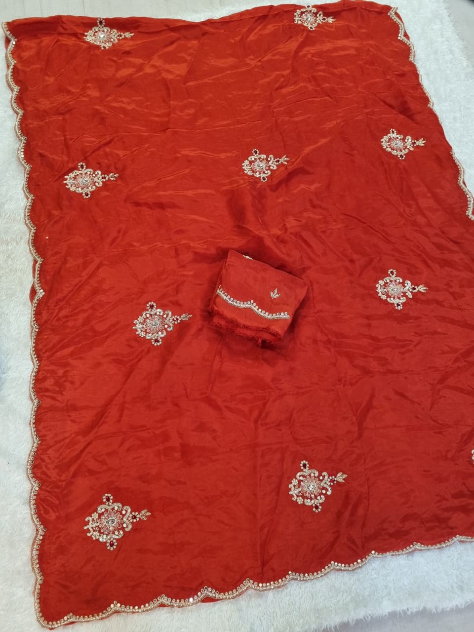 Designer Pure H O Silk Saree With Handwork